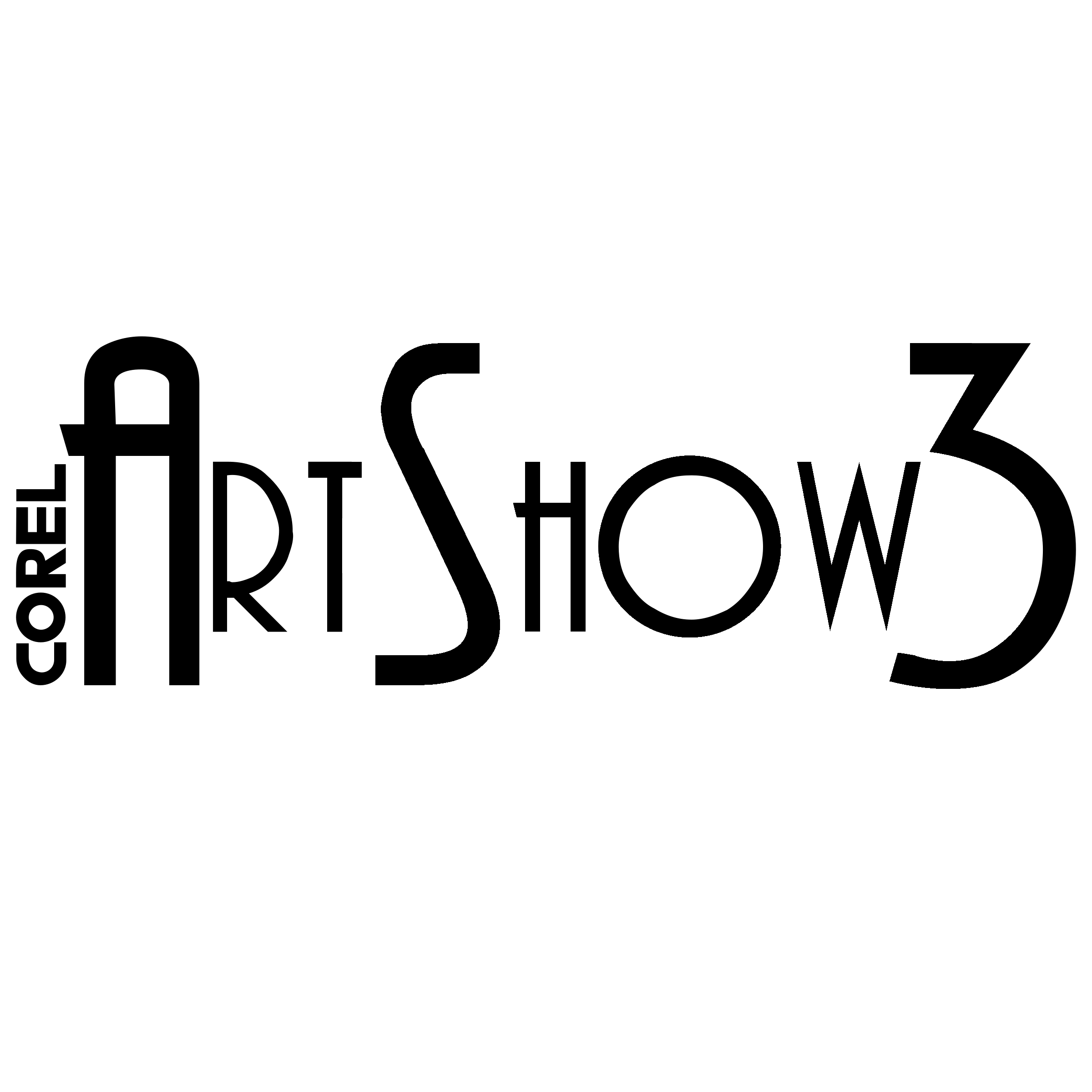 Corel ArtShow3 Logo black and white