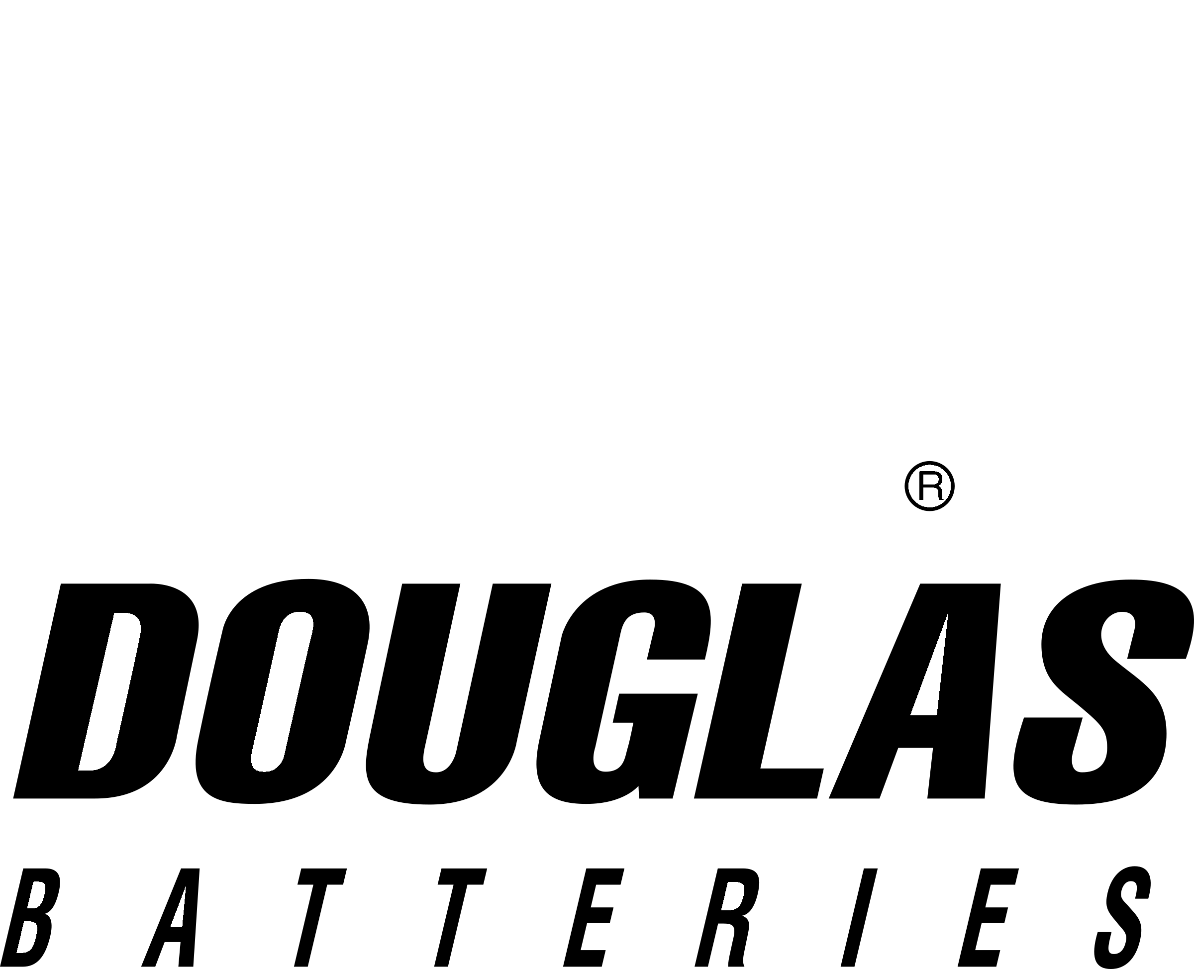 Douglas batteries Logo black and white