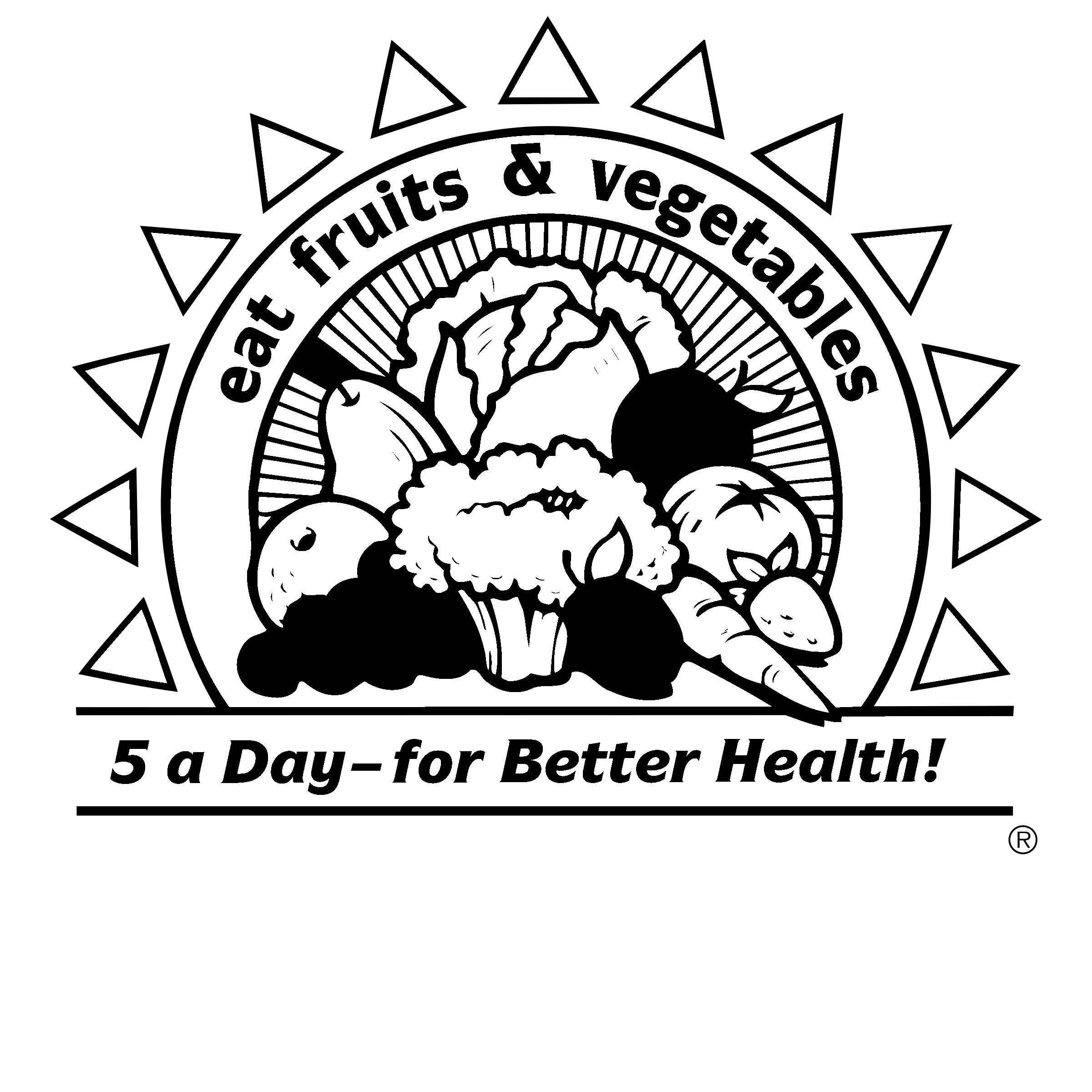 Eat 5 A Day Logo black and white