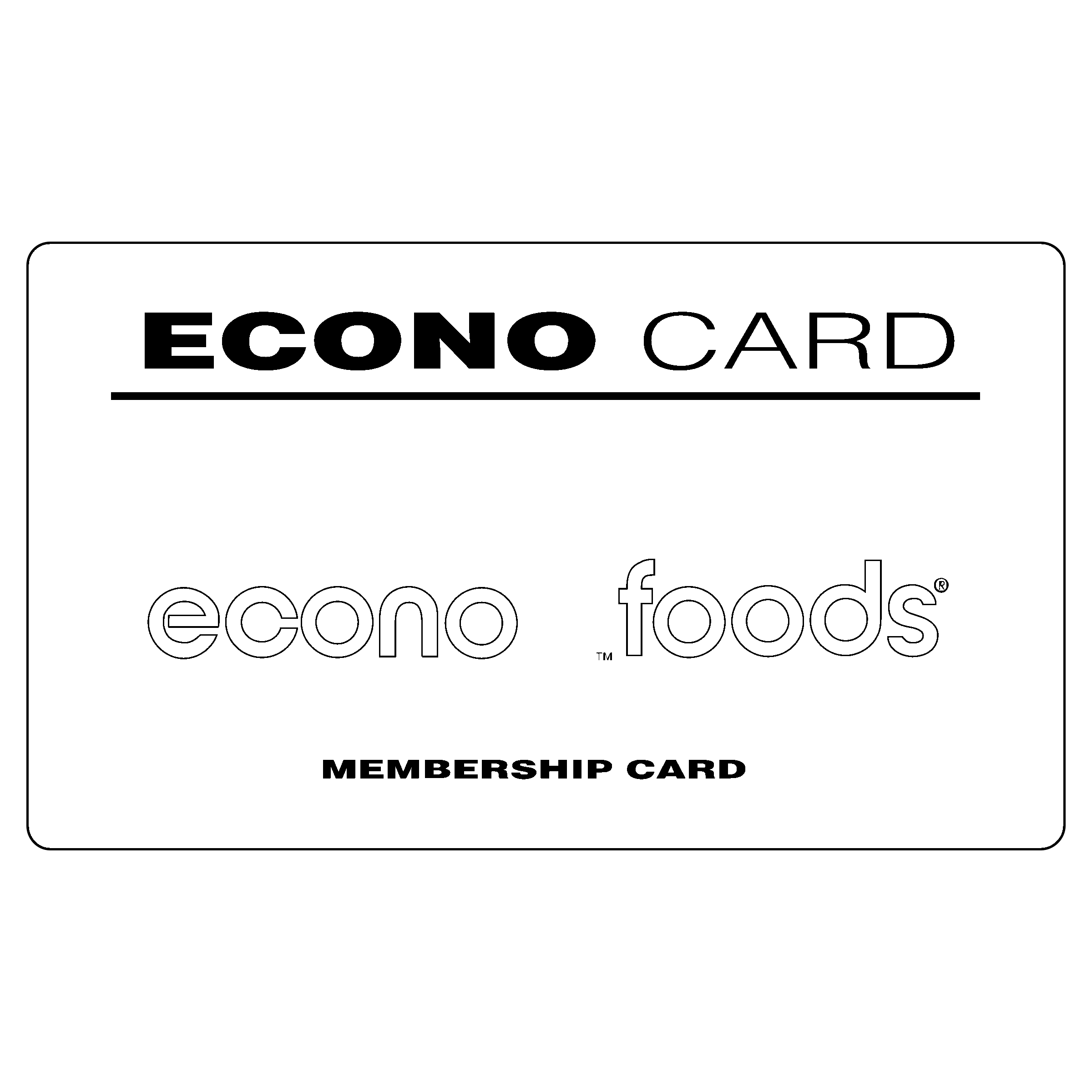 Econo Card Econo Foods Logo black and white