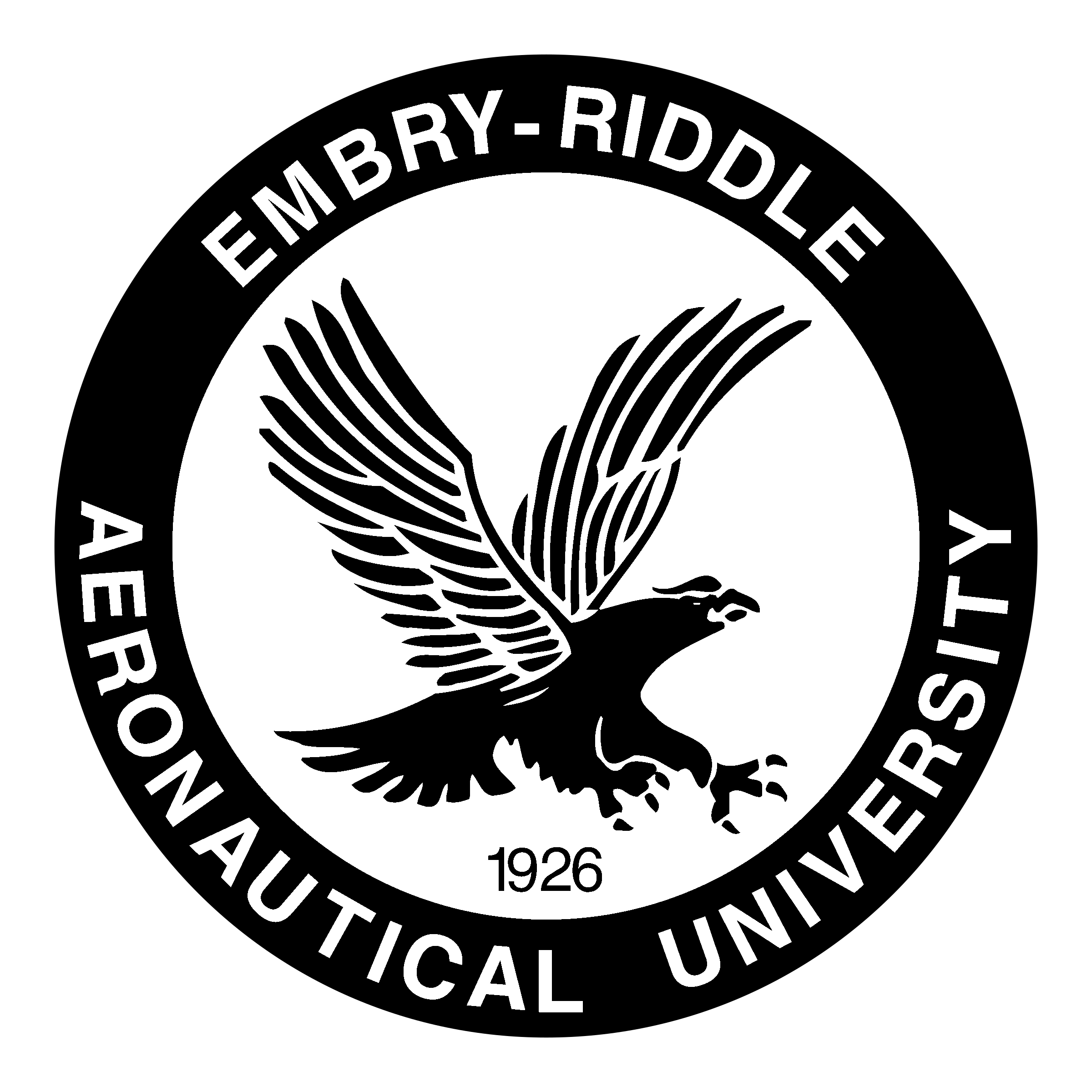 Embry Riddle Aeronautical University Logo black and white