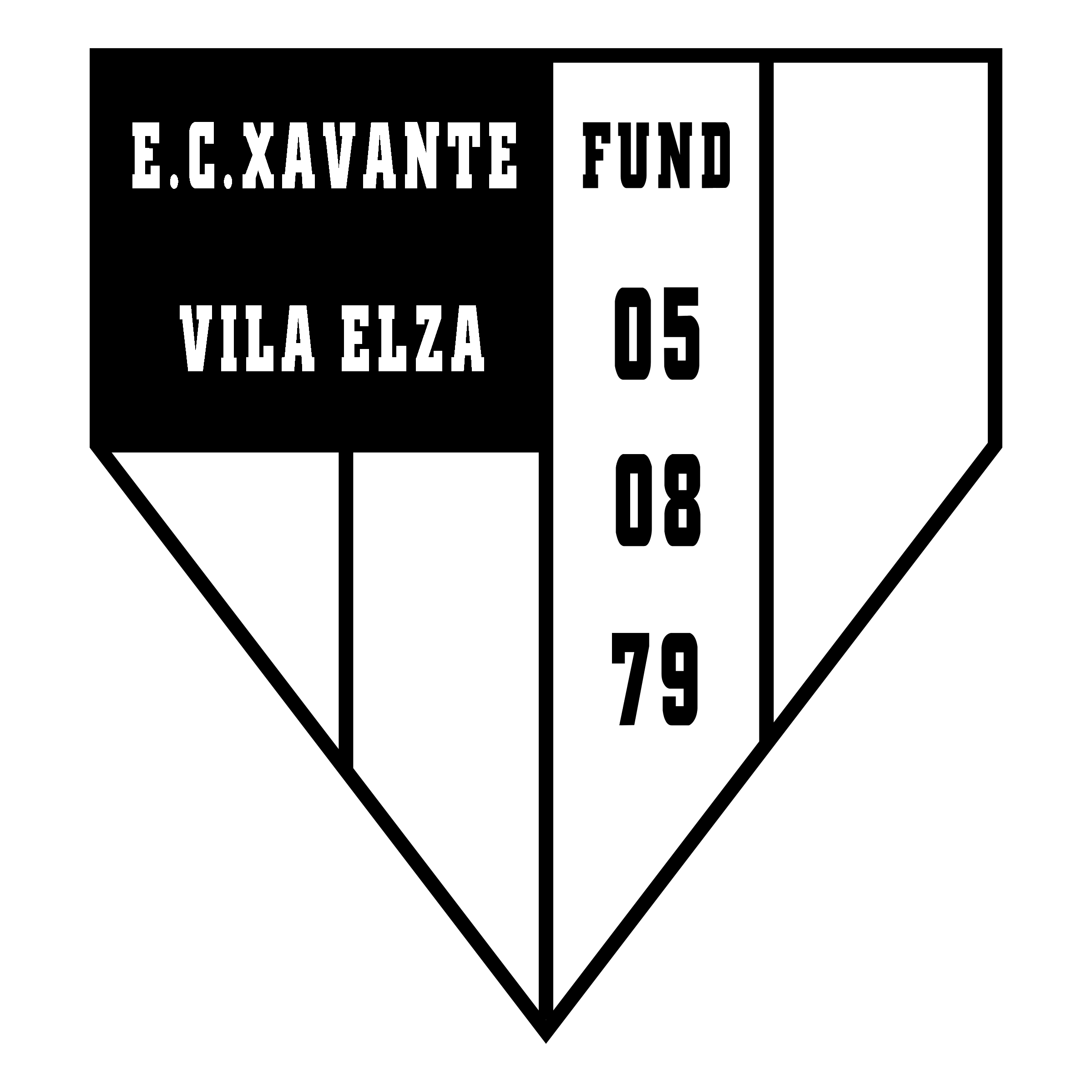 Esporte Clube Xavante de Viamao RS Logo black and white