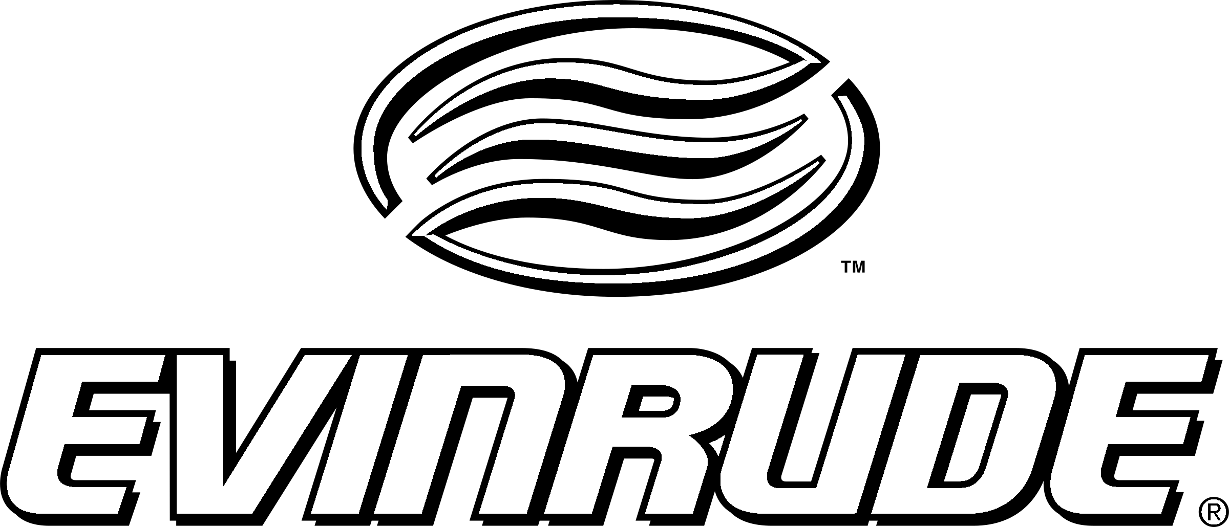 Evenrude Logo black and white