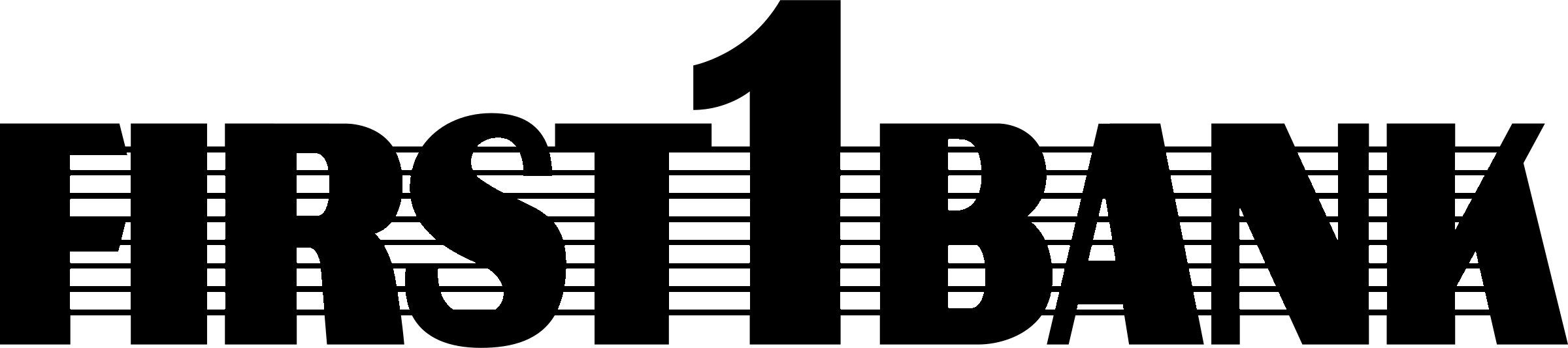 First 1 Bank Logo black and white