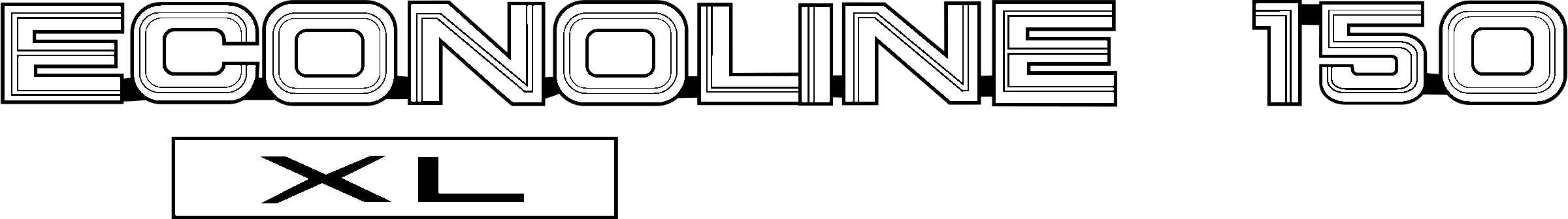 Ford Econoline 150 XL Logo black and white
