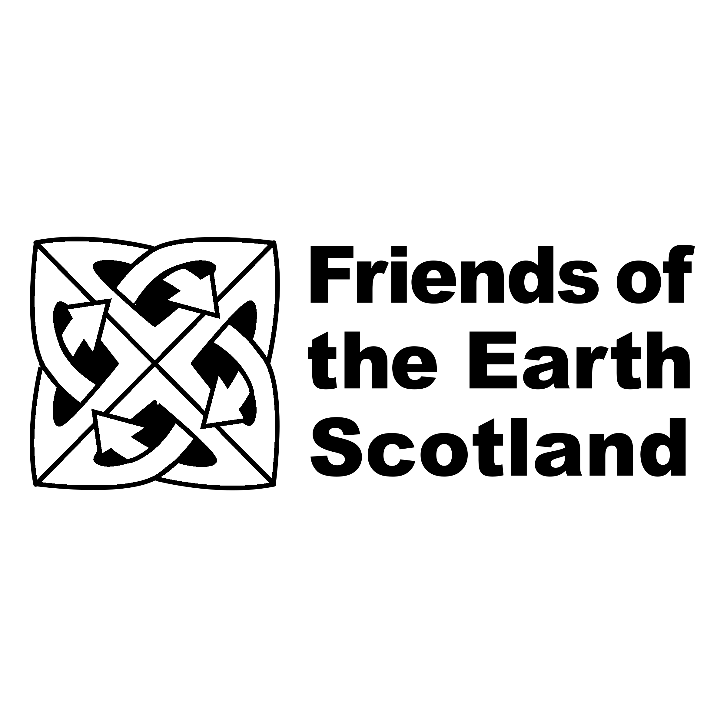 Friends of the Earth Scotland Logo black and white