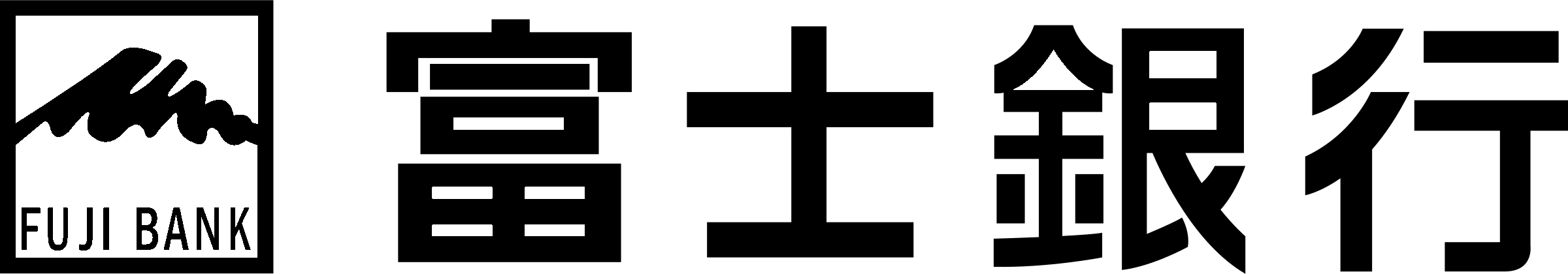 FUJI BANK Logo black and white