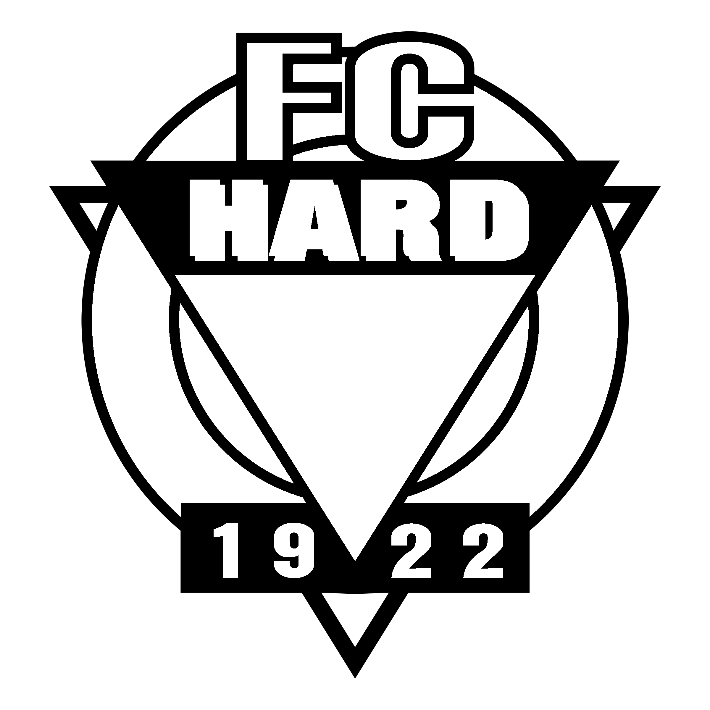 Fussballclub Blumenland Hard Logo black and white