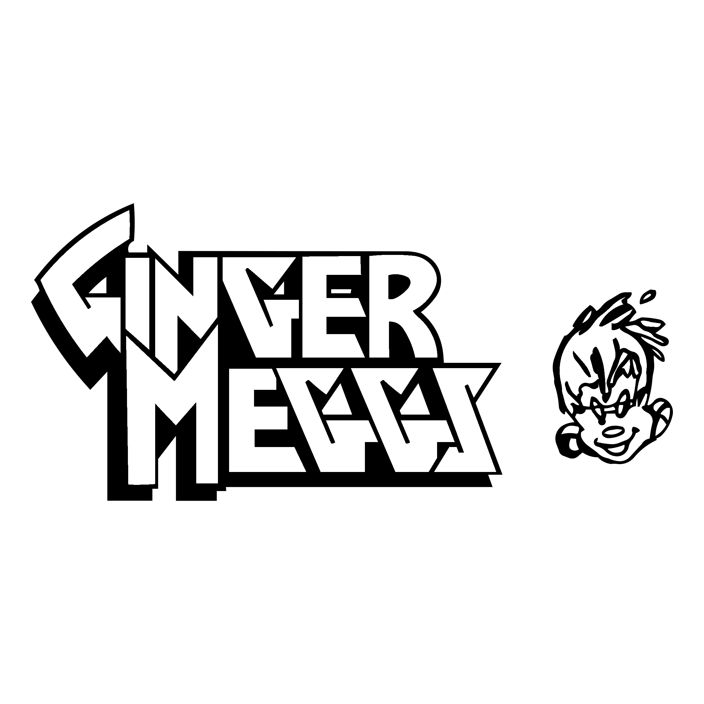 Ginger Meggs Logo black and white