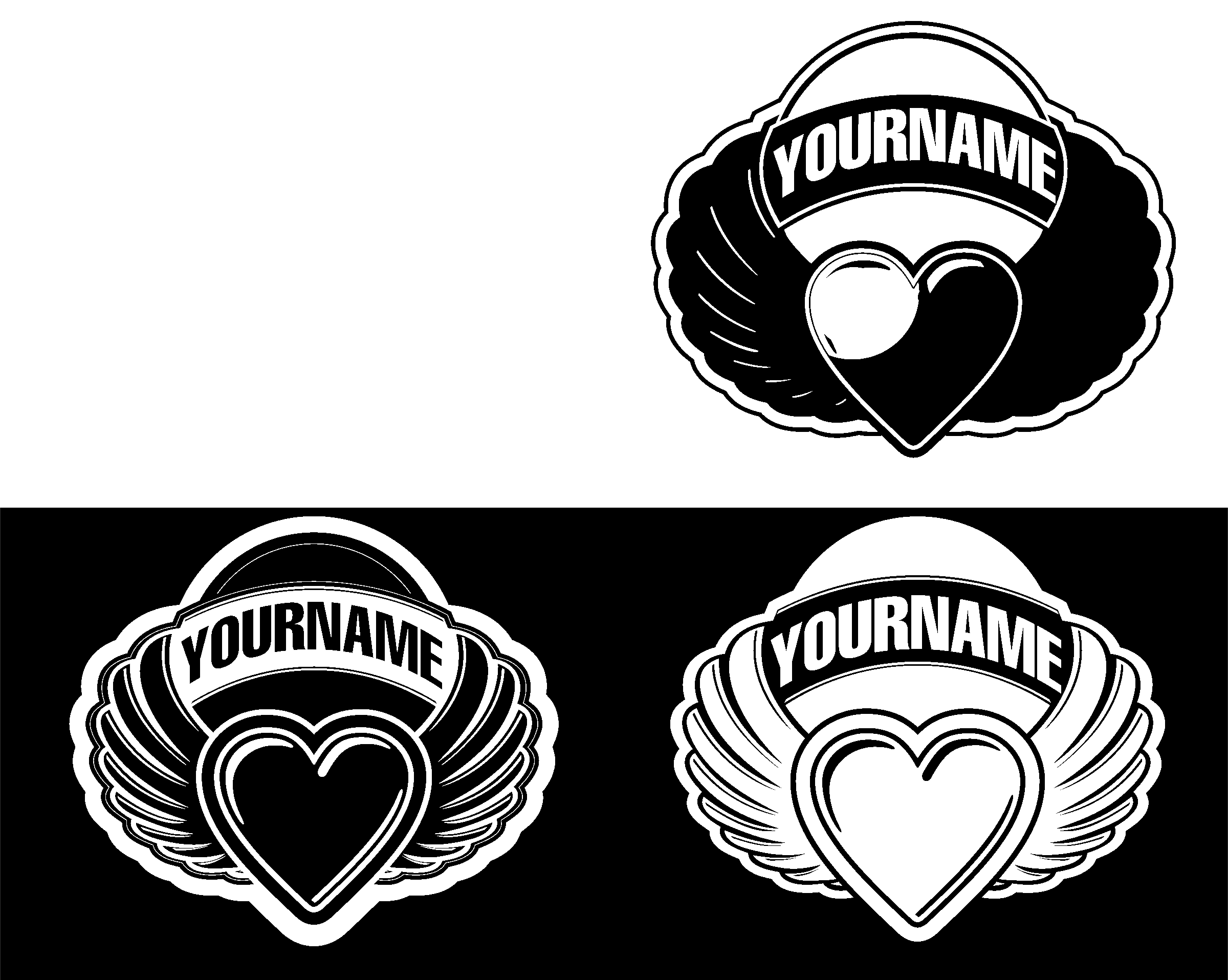 heart logo vector Logo black and white