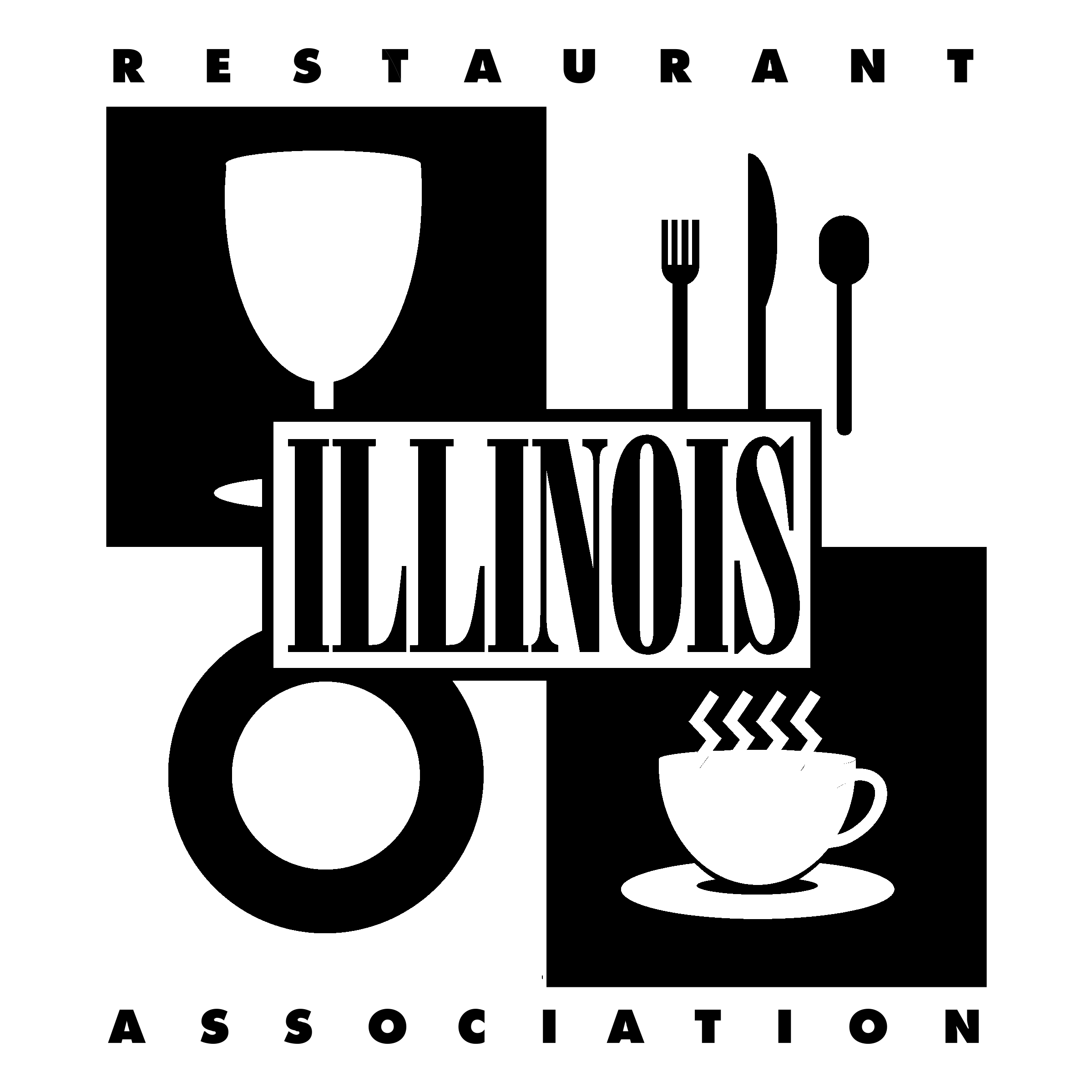 Illinois Restaurant Association Logo black and white
