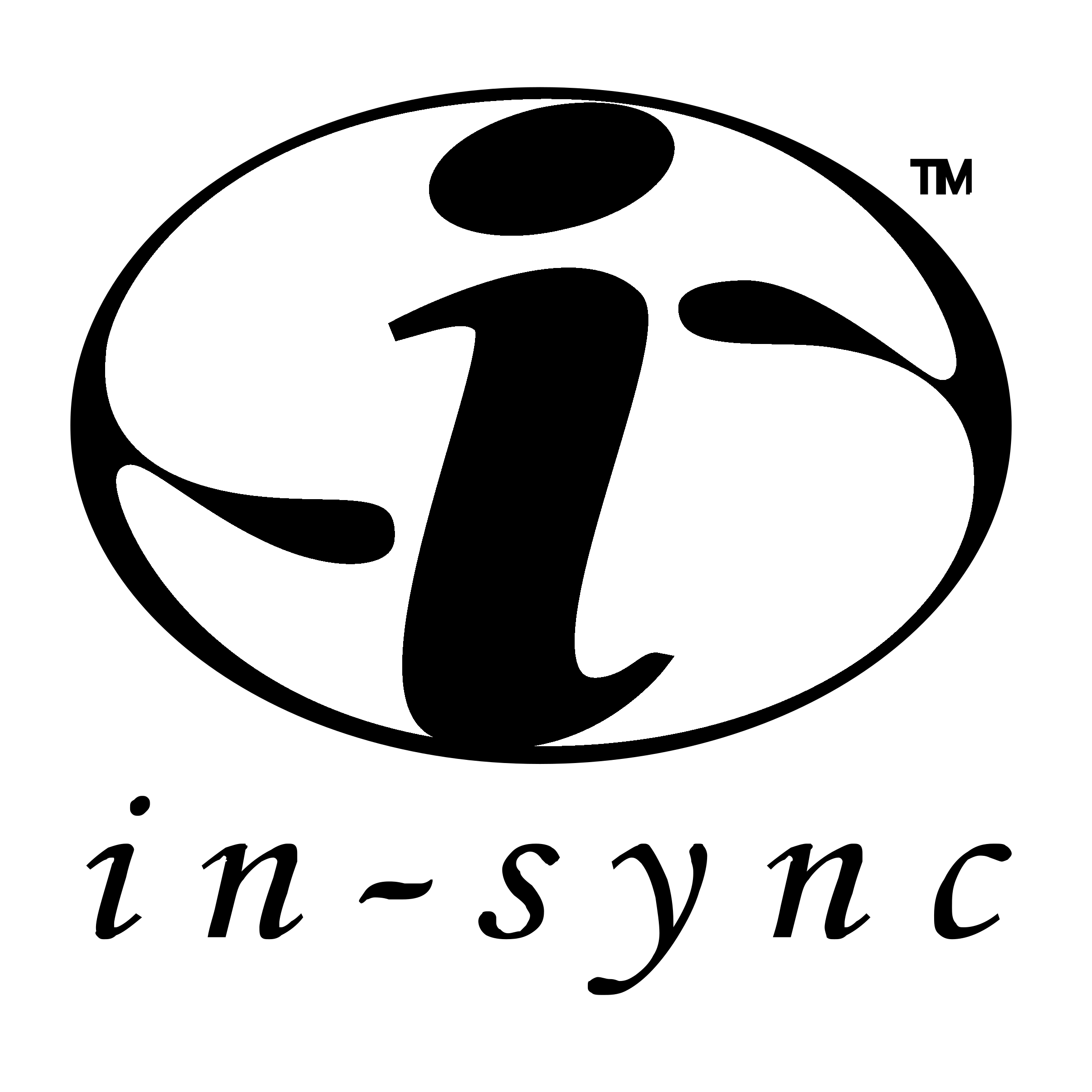 in sync Logo black and white