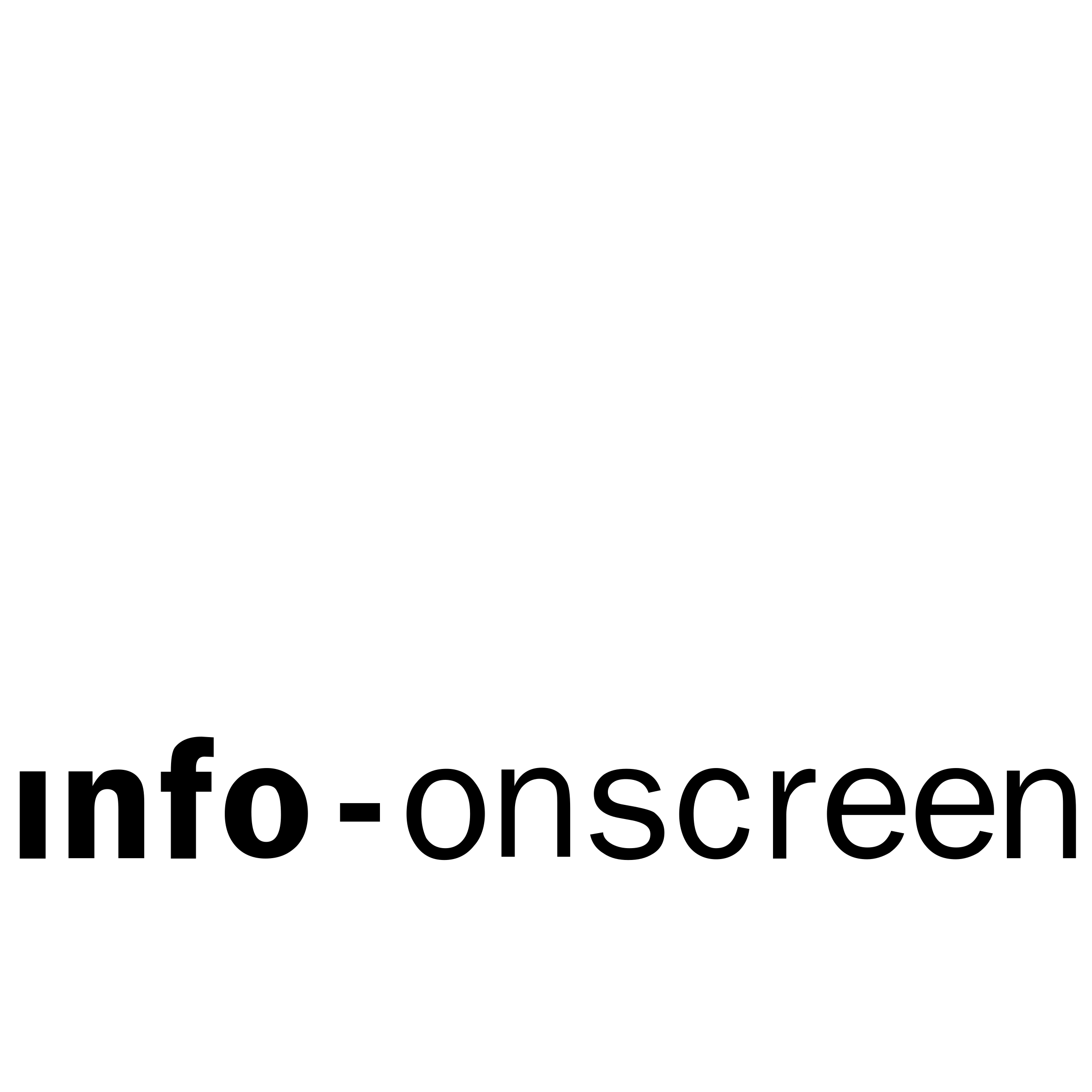 Info Onscreen Logo black and white