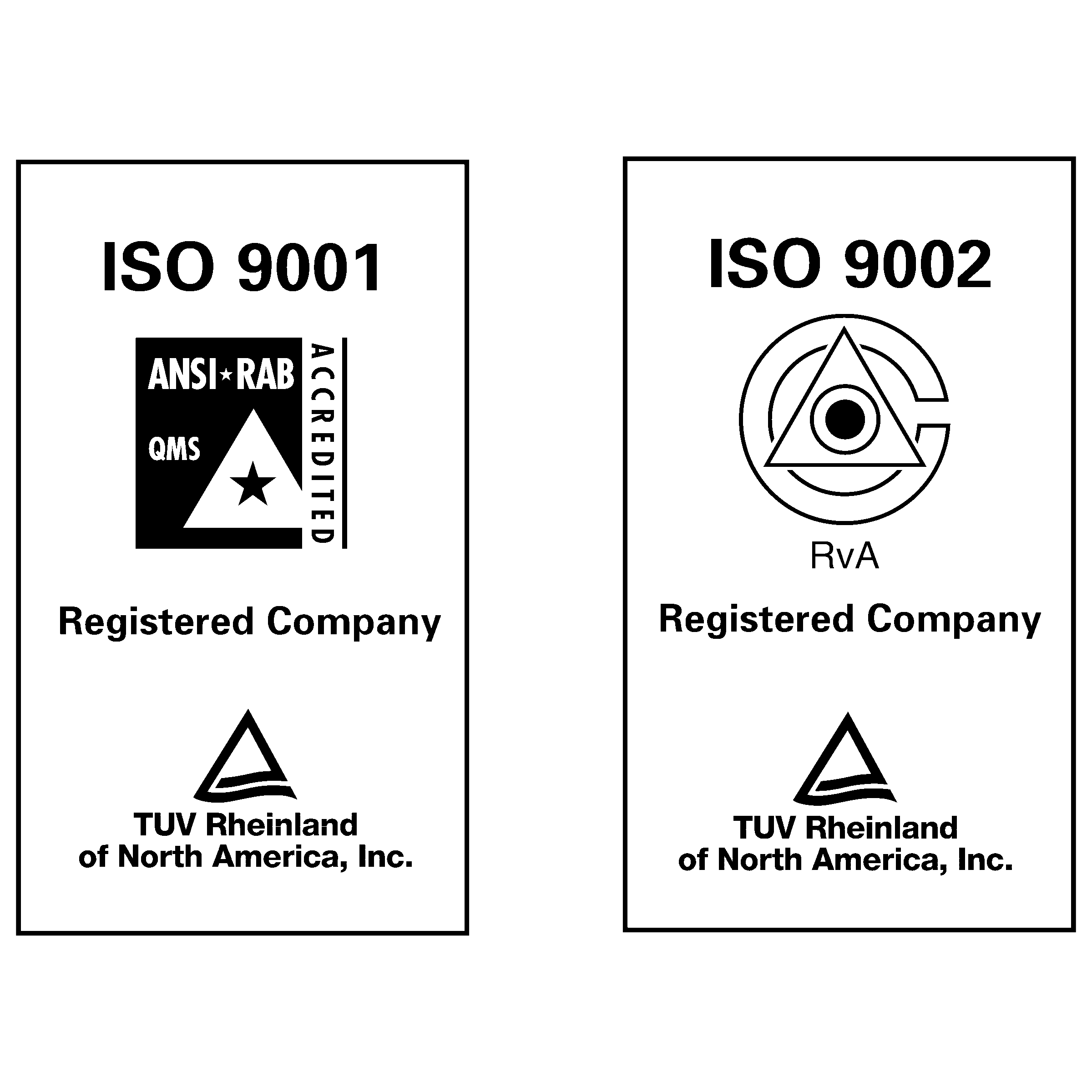 ISO 9002 TUV Logo black and white