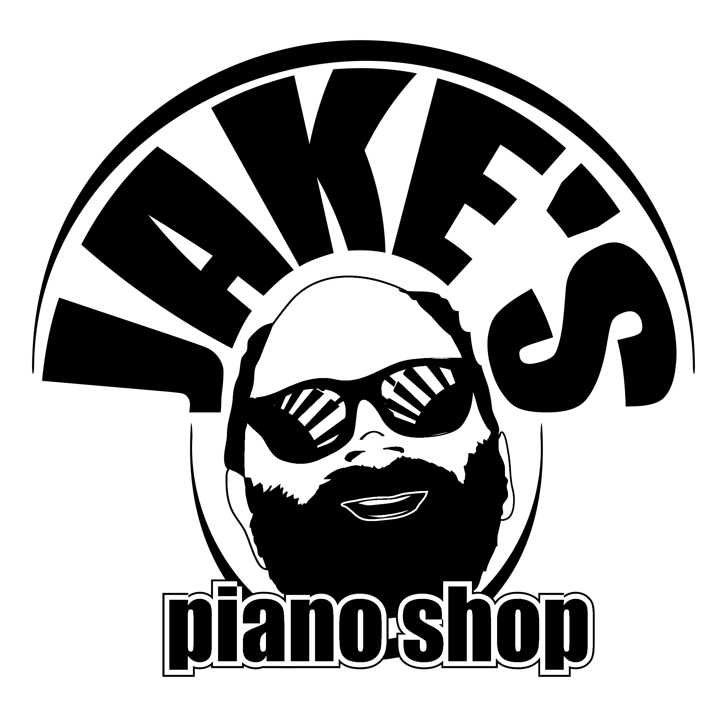 Jake's piano shope Logo black and white
