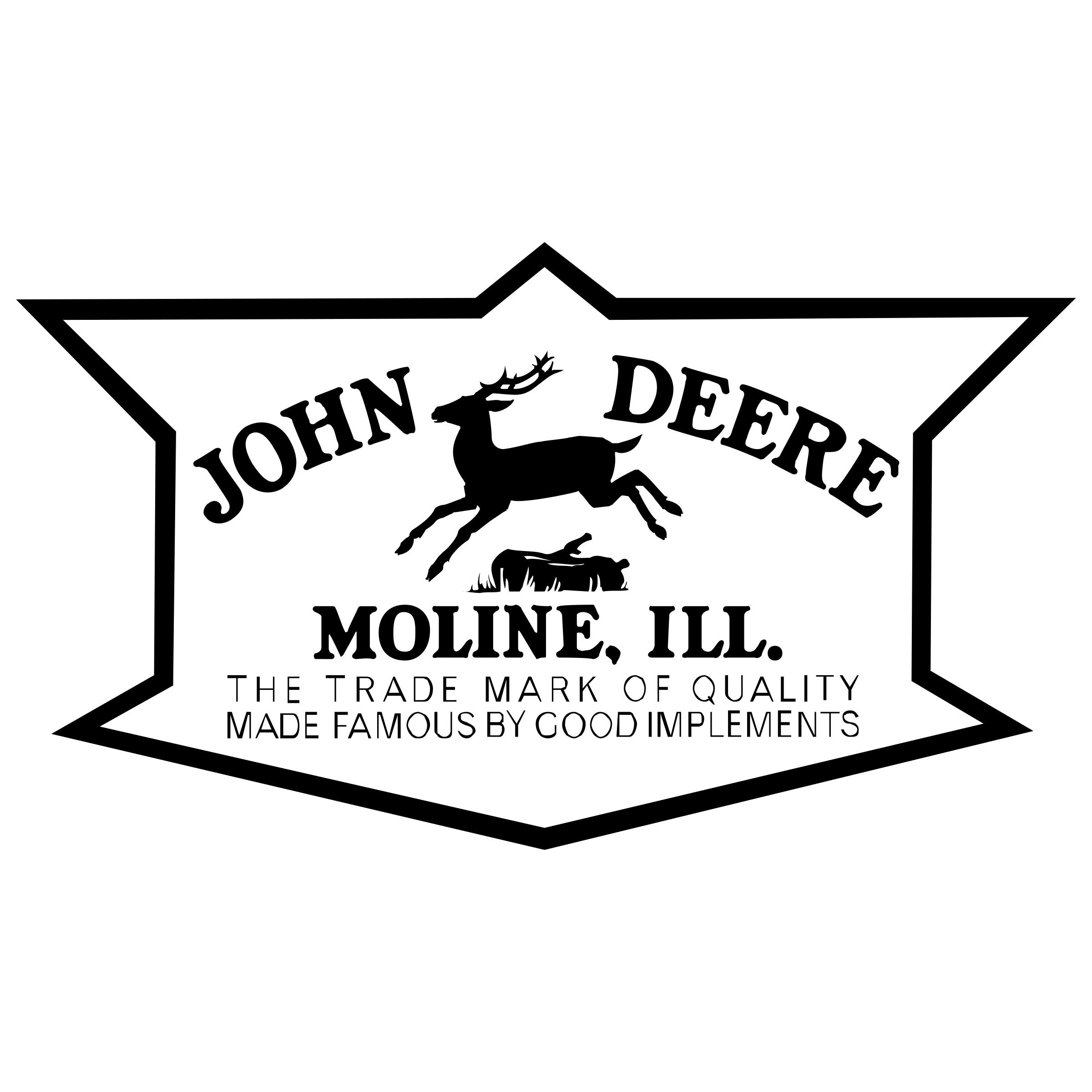 John Deere Moline Logo black and white