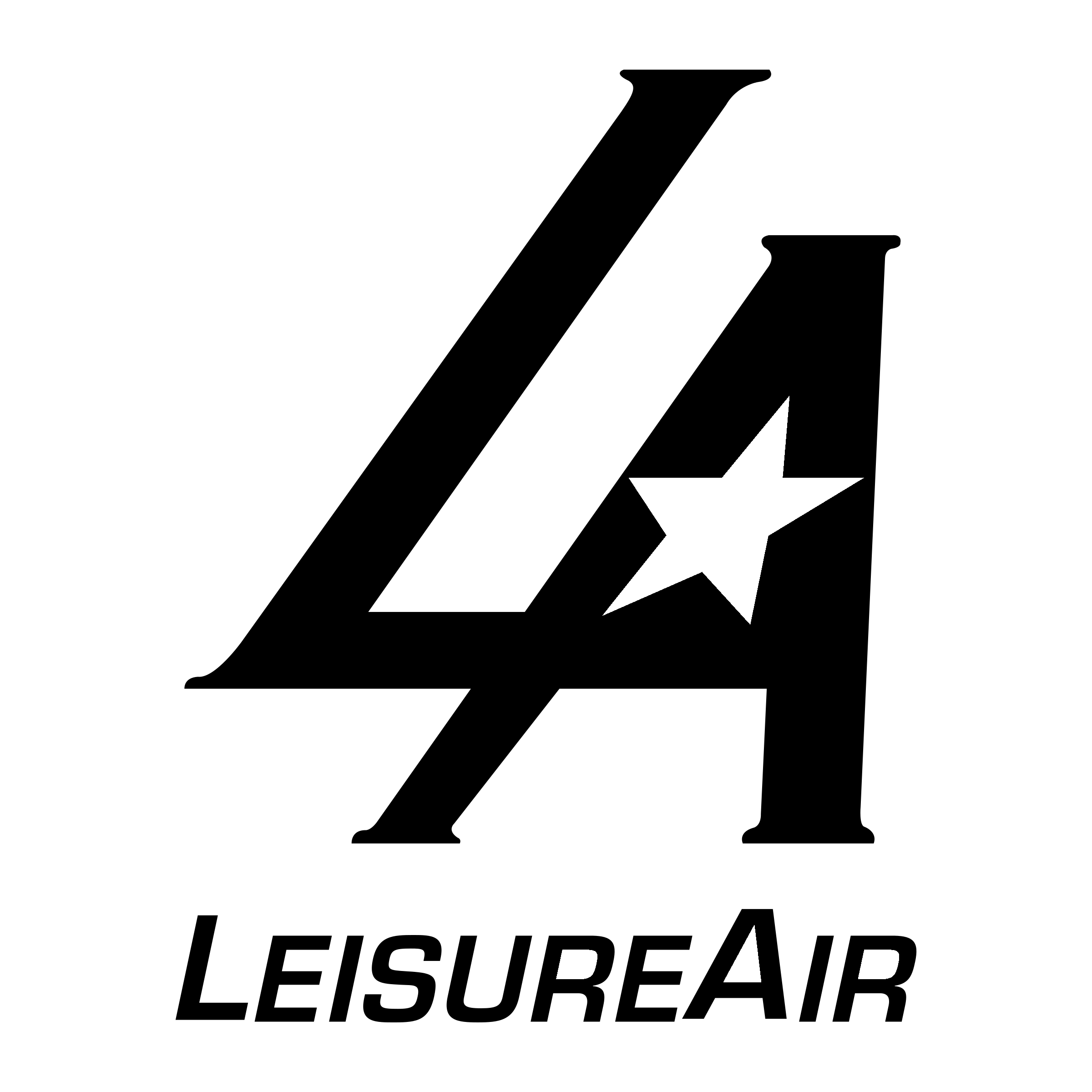 LeisureAir Logo black and white