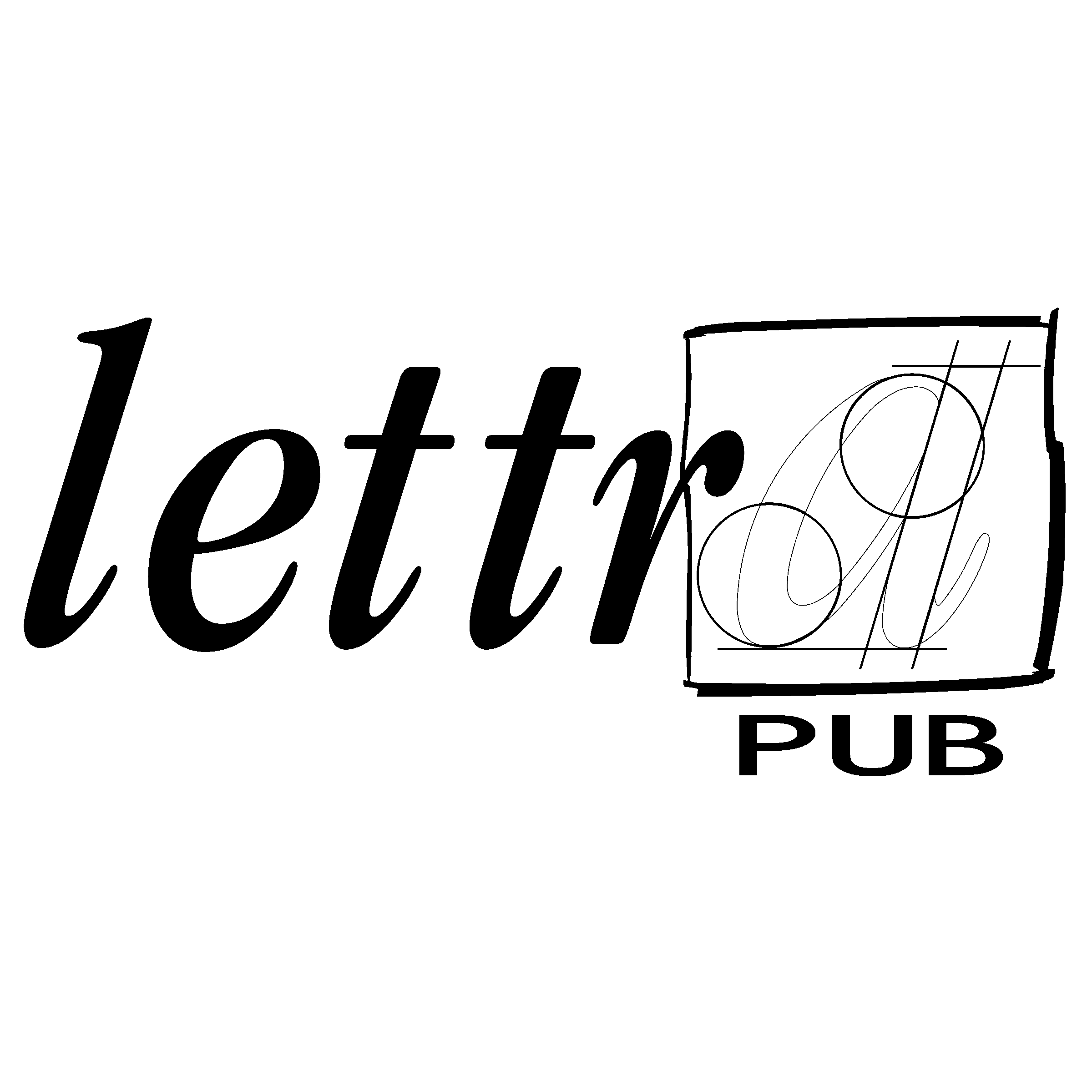 Lettra Pub Logo black and white