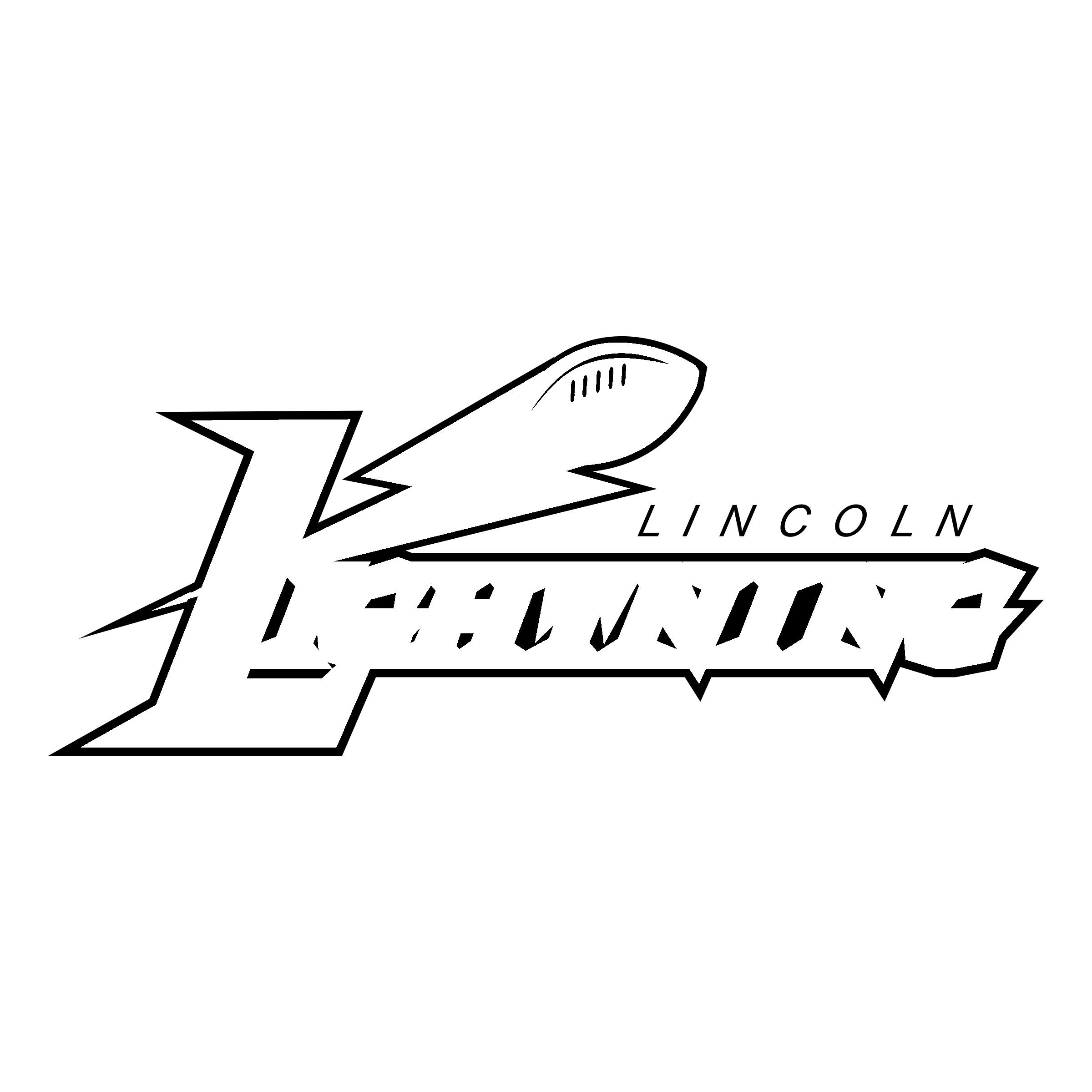 Lincoln Lightning Logo black and white
