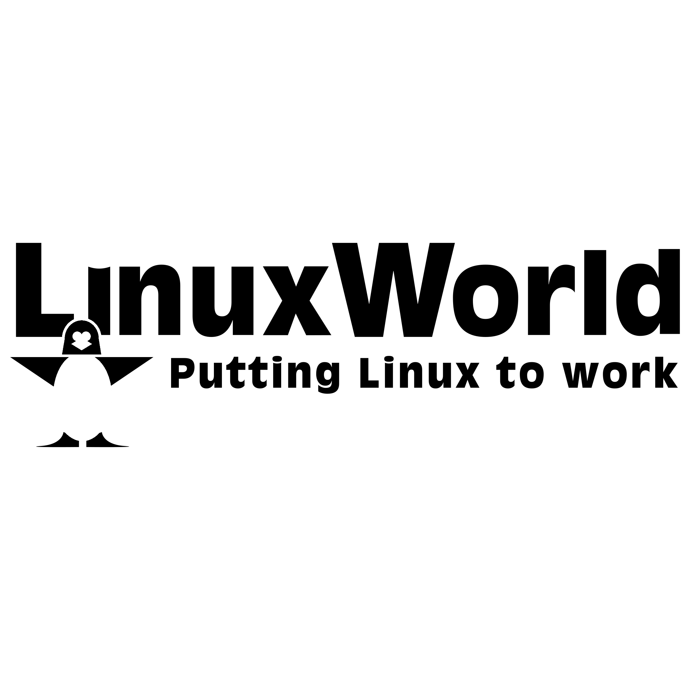 LinuxWorld Logo black and white