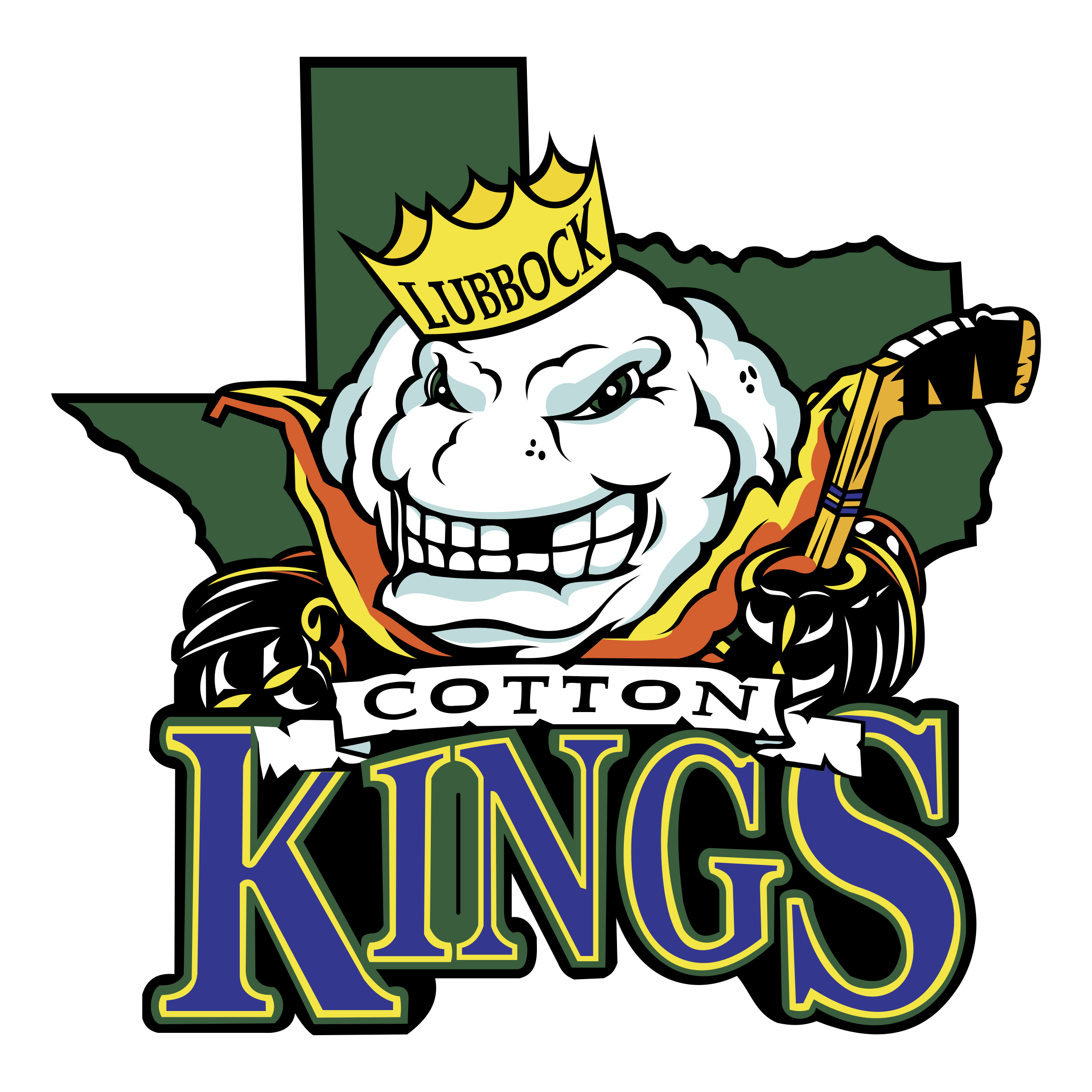 Lubbock Cotton Kings Logo PNG Transparent & SVG Vector Freebie Supply