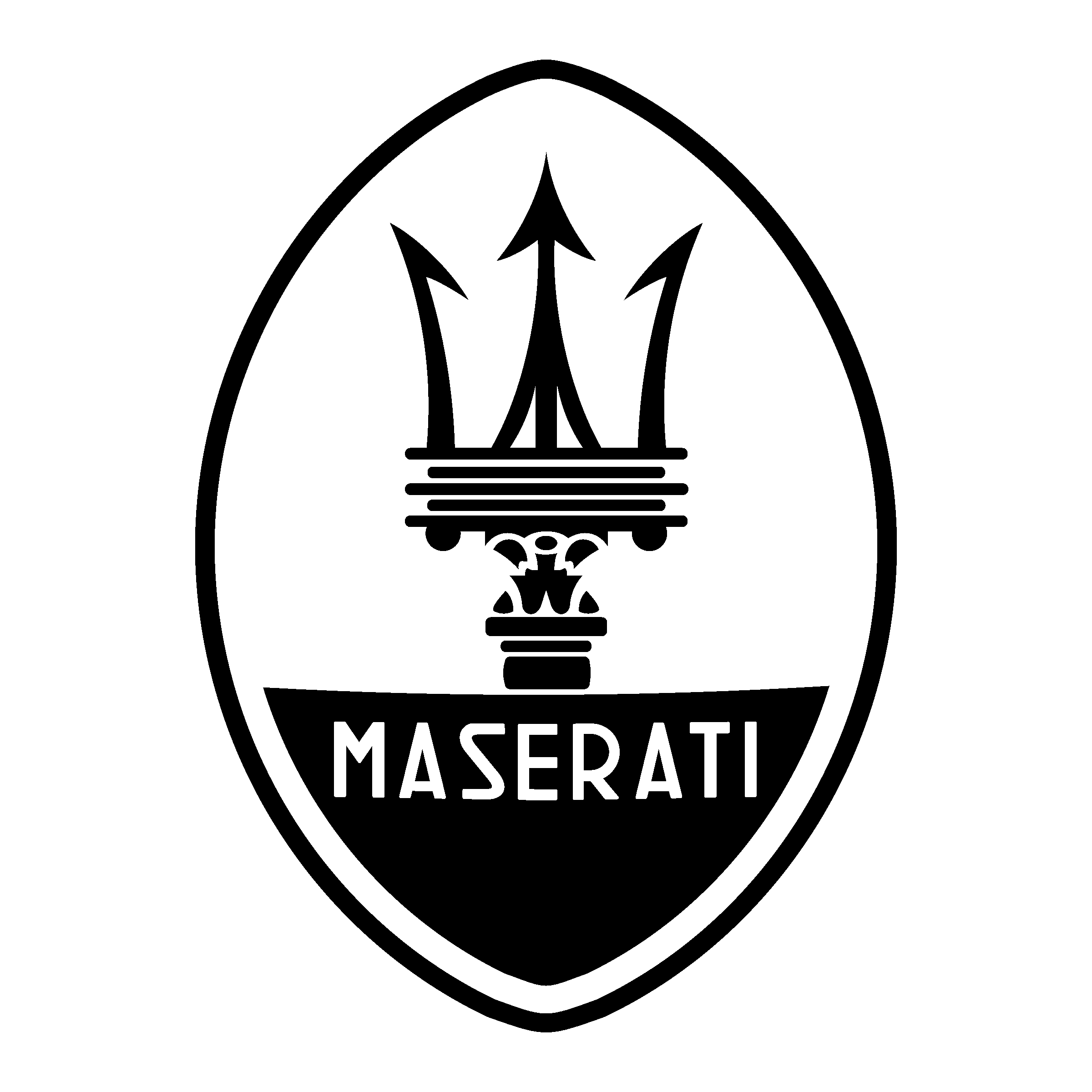 Maserati Logo black and white