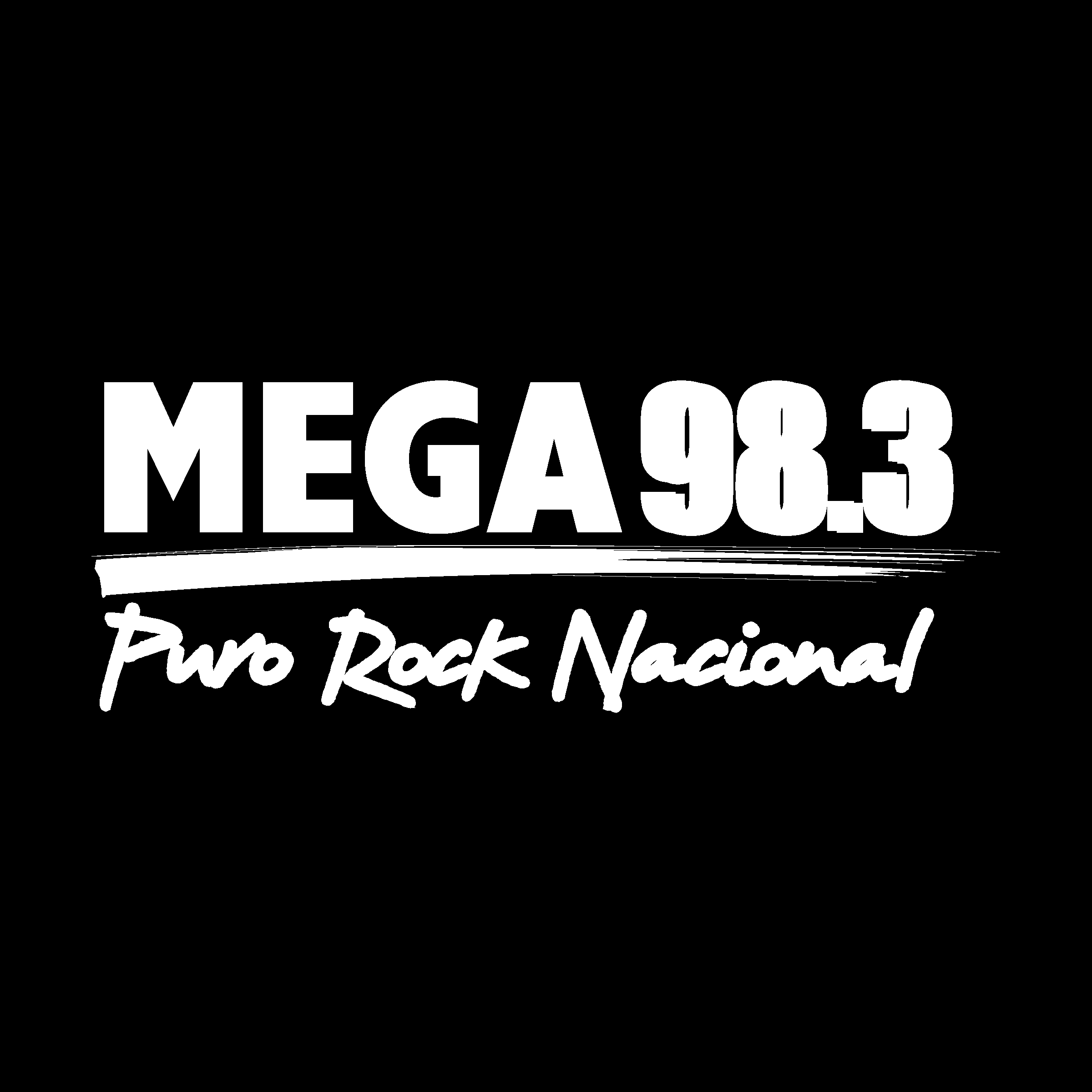 Mega 98 3 Logo black and white