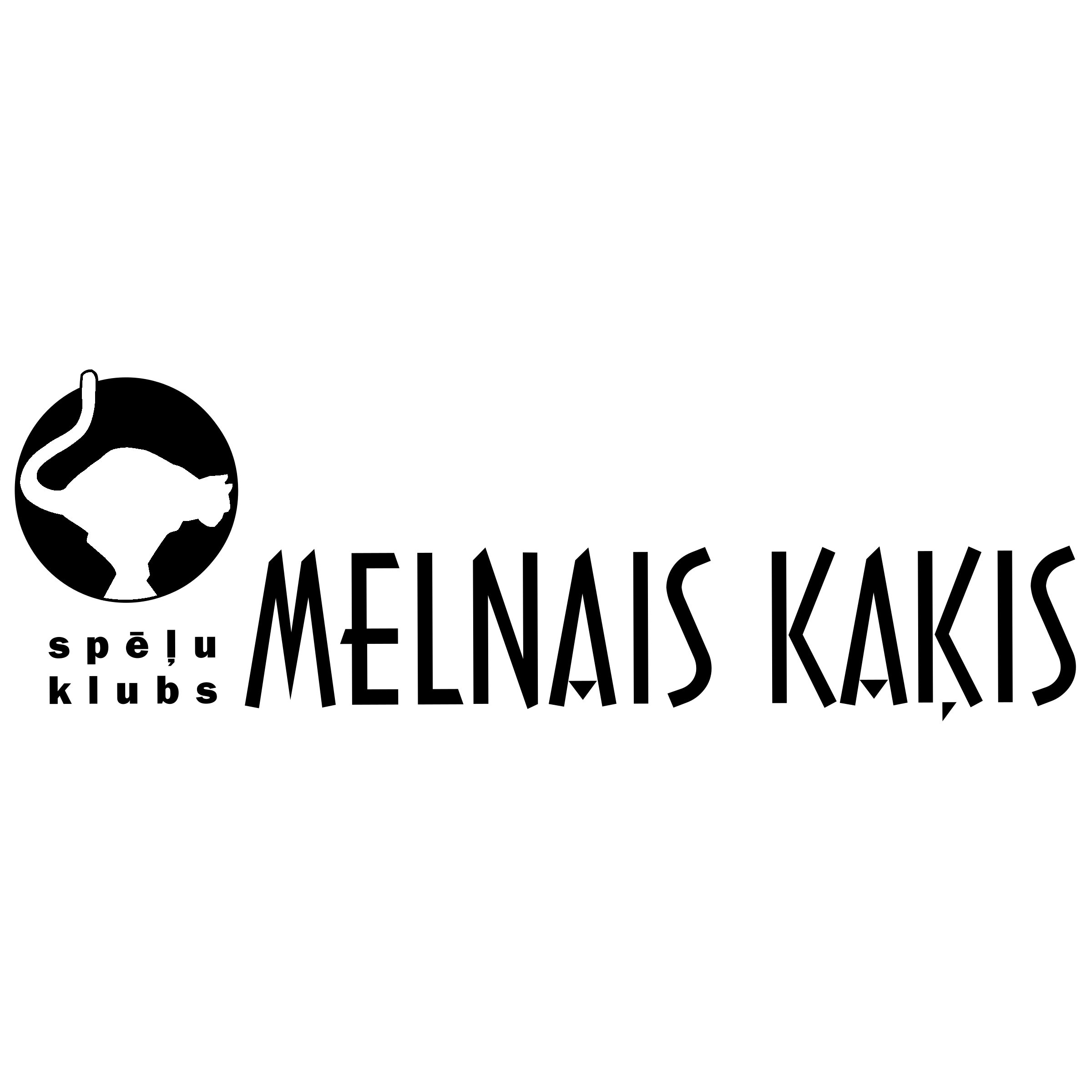 Melnais Kakis Logo black and white