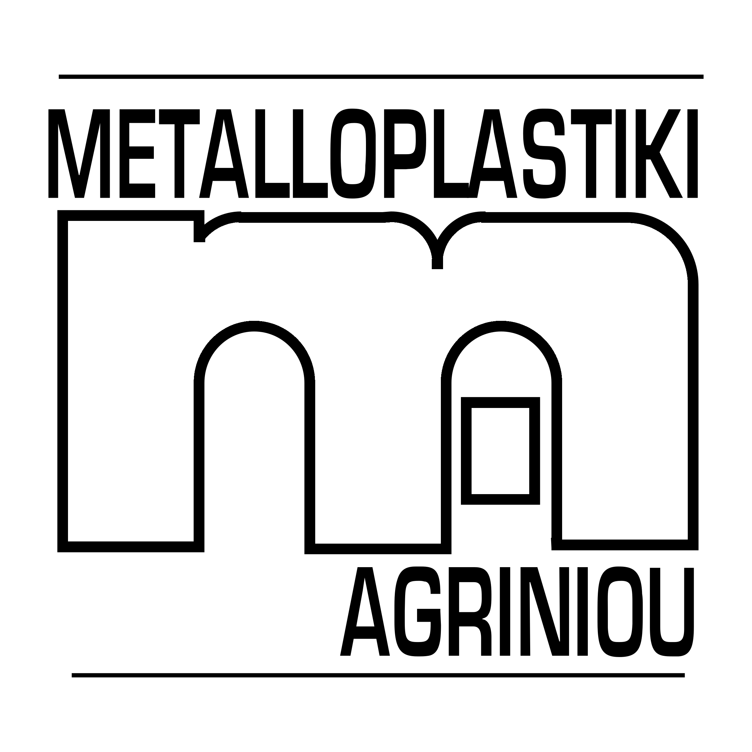 Metalloplastiki Agriniou Logo black and white