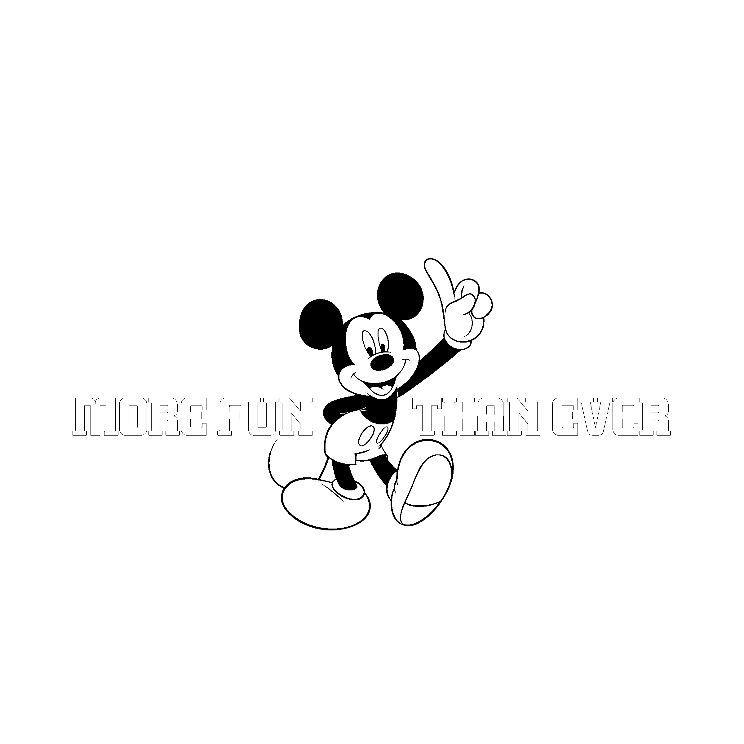 Mickey Mouse Logo black and white