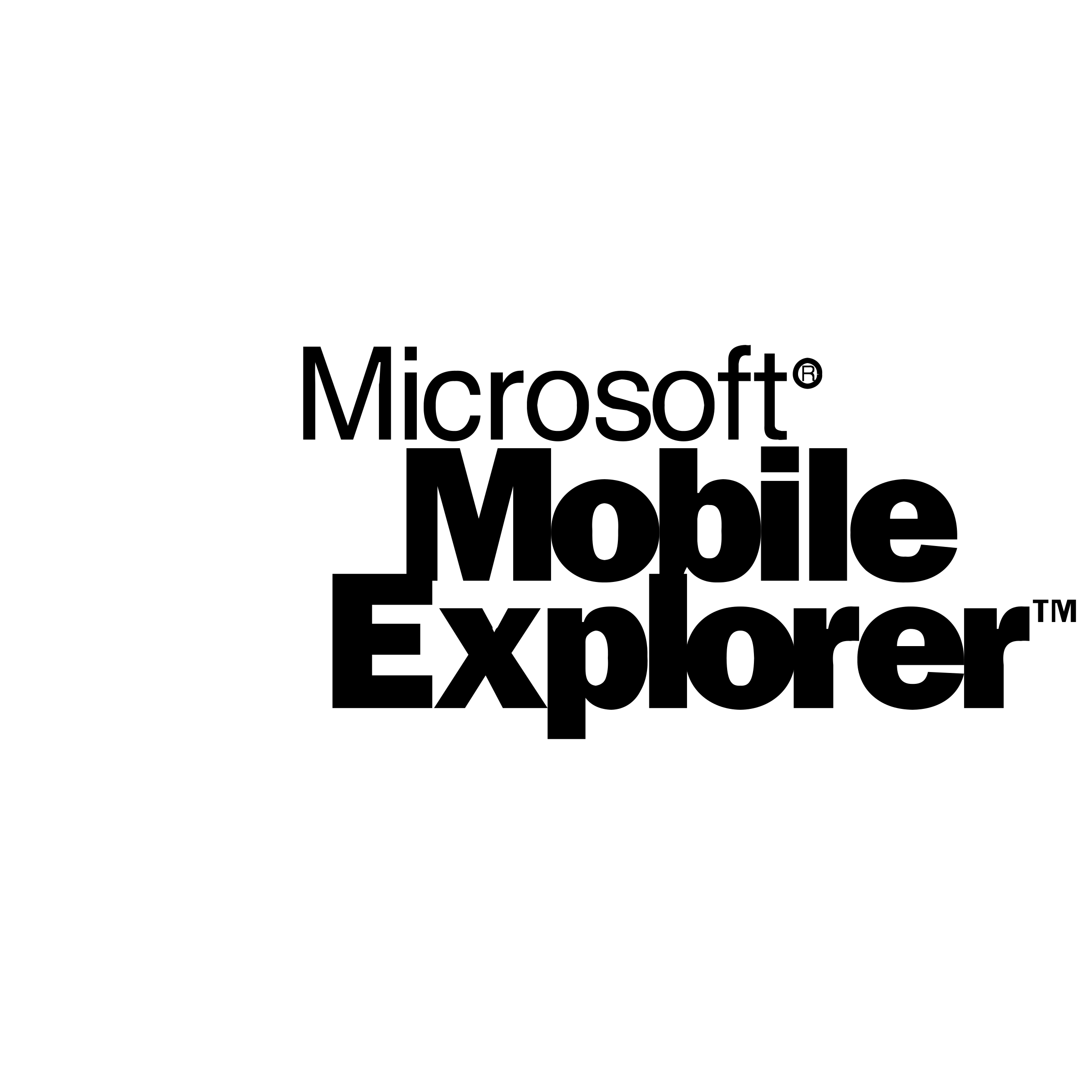 Microsoft Mobile Explorer Logo black and white