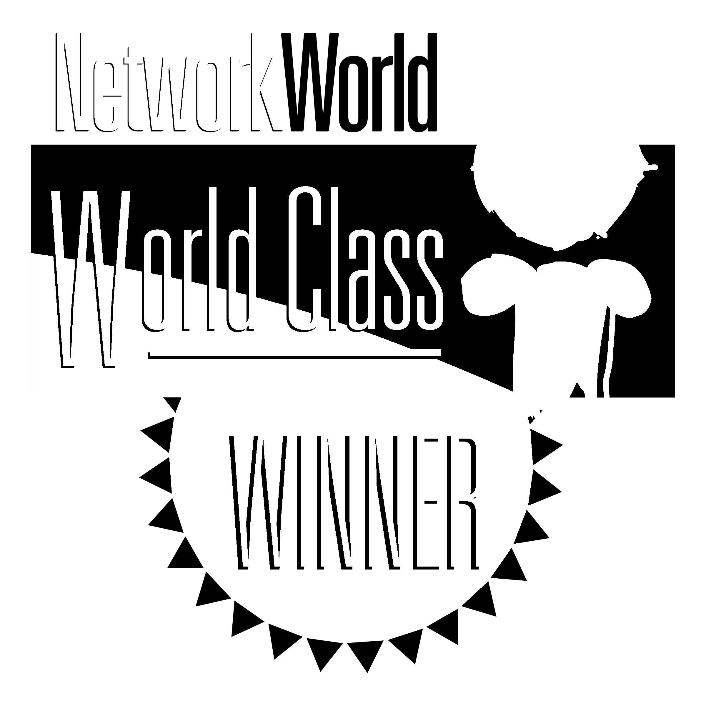 NetworkWorld World Class Winner Logo black and white