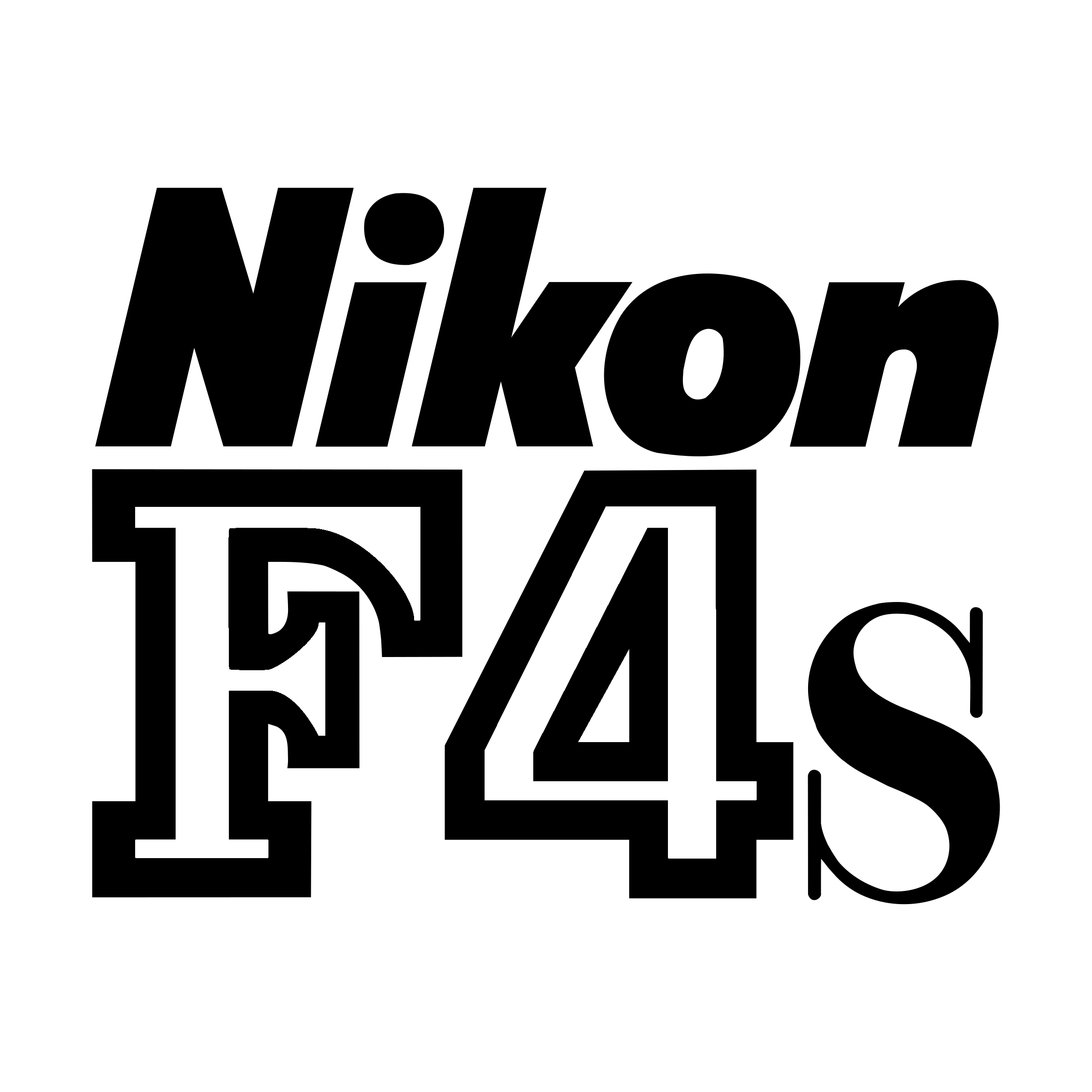 Nikon F4s Logo black and white
