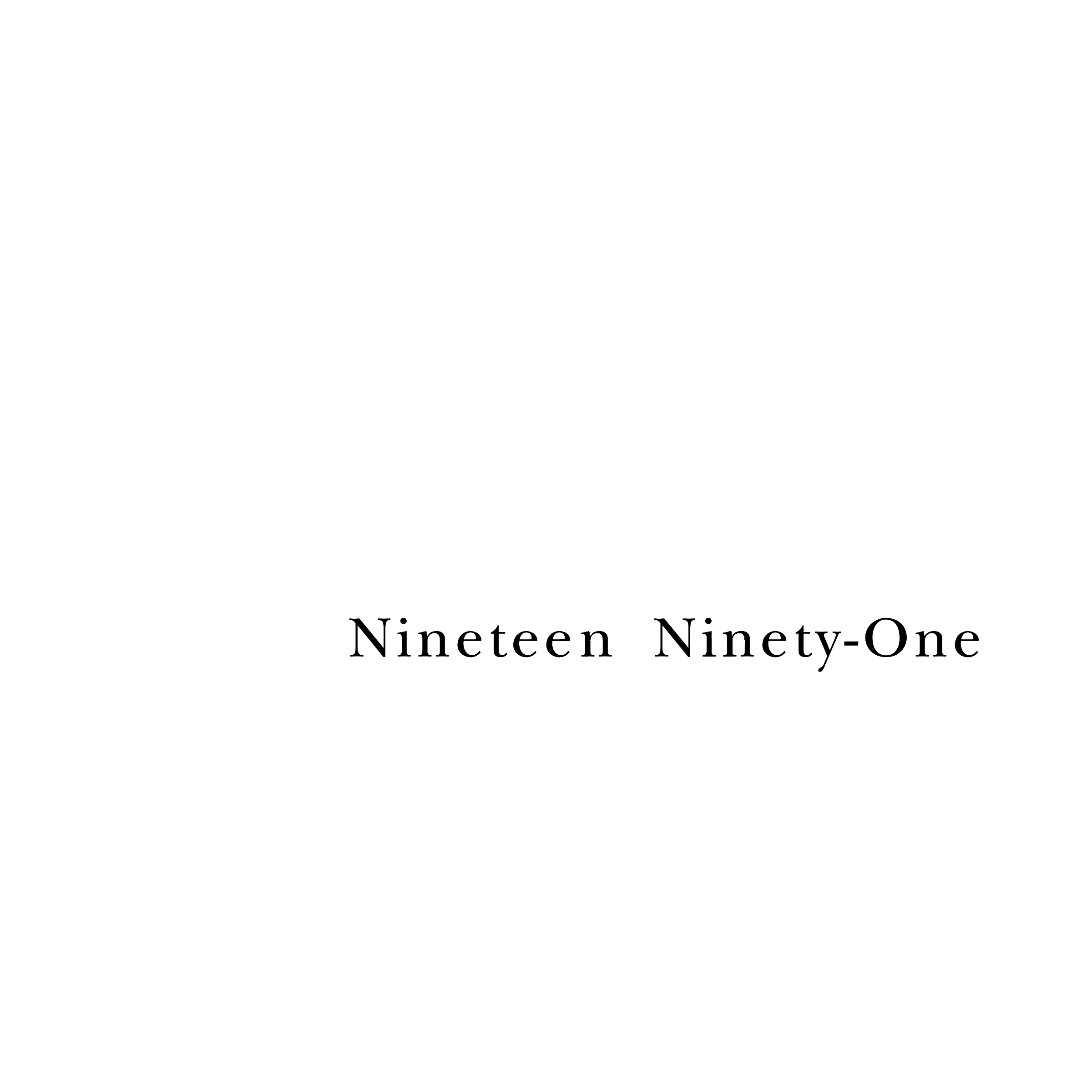 Nineteen Ninety One Logo black and white
