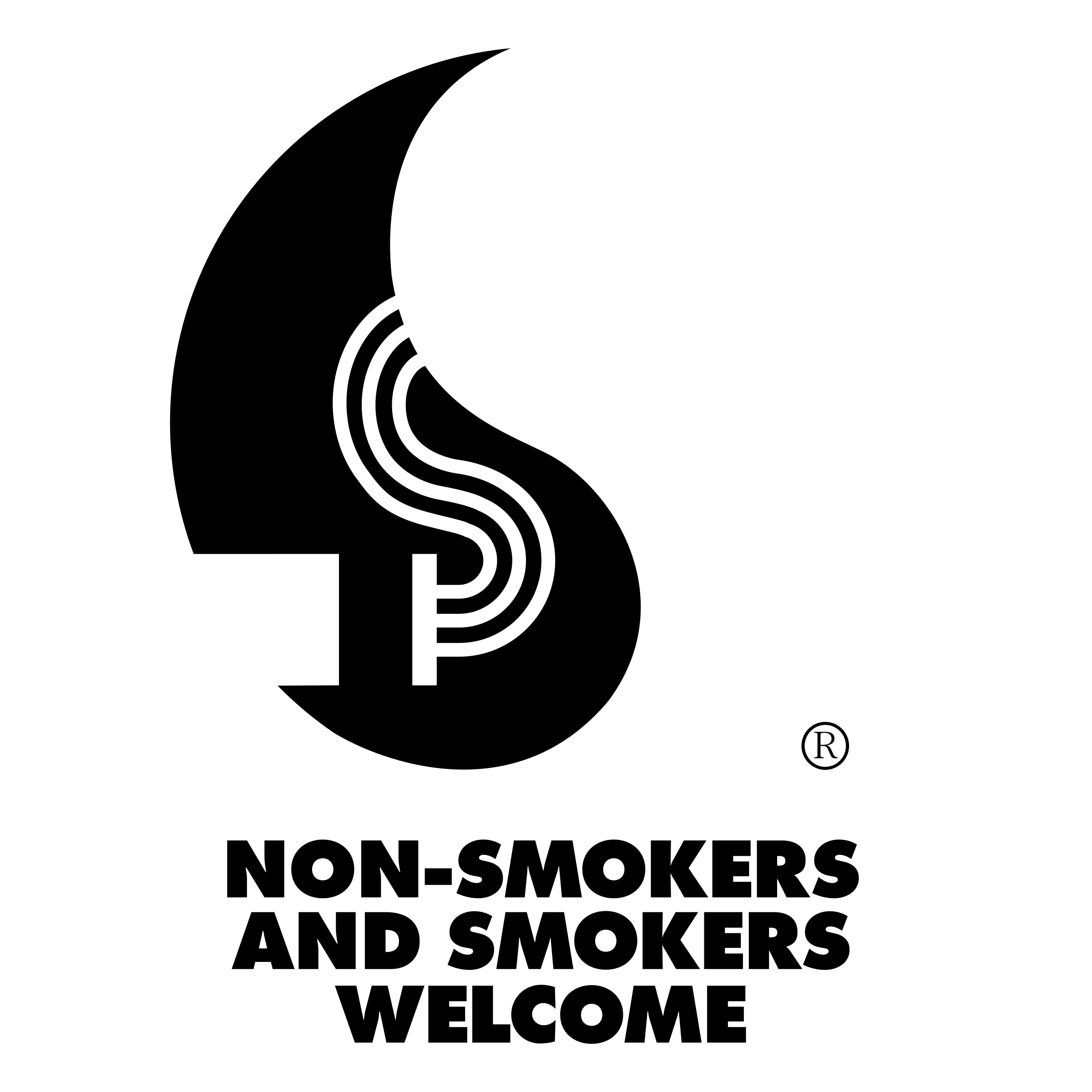 Non smokers and smokers welcome Logo black and white