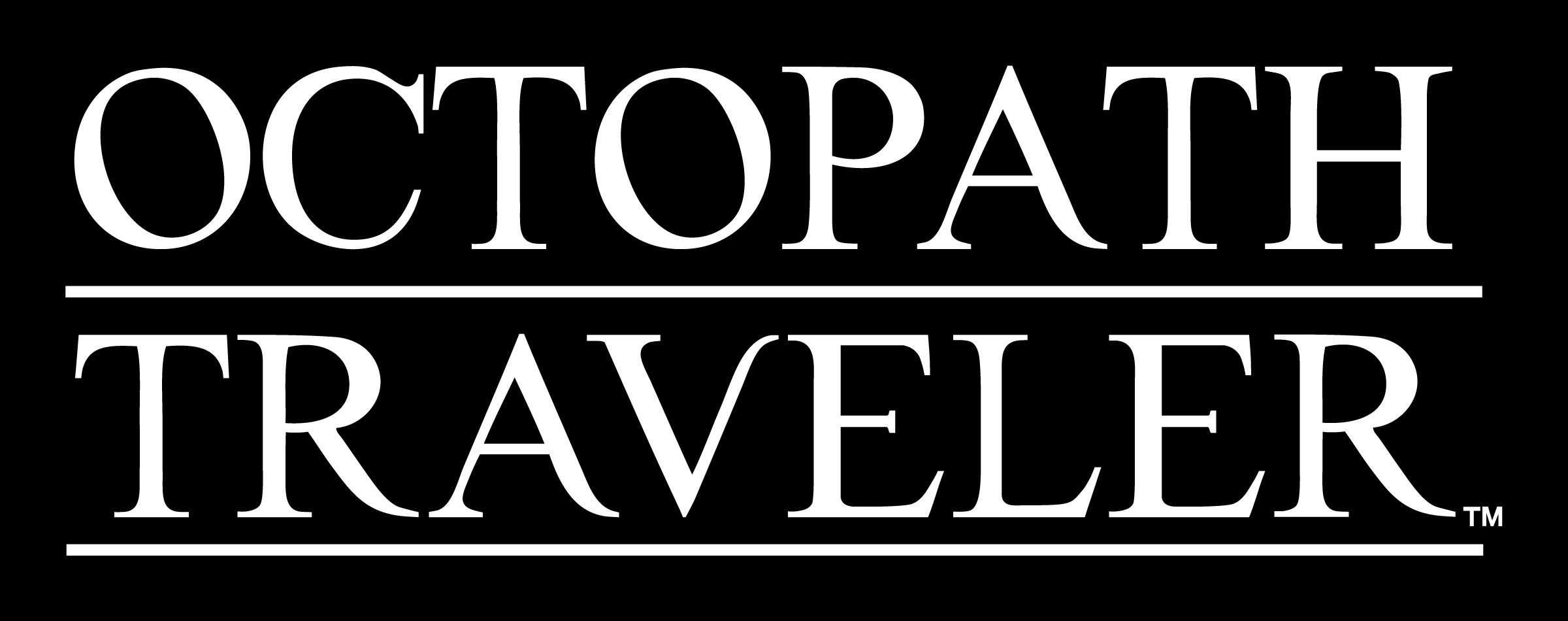 Octopath Traveler Emblem & Symbol - White Font On Black Background