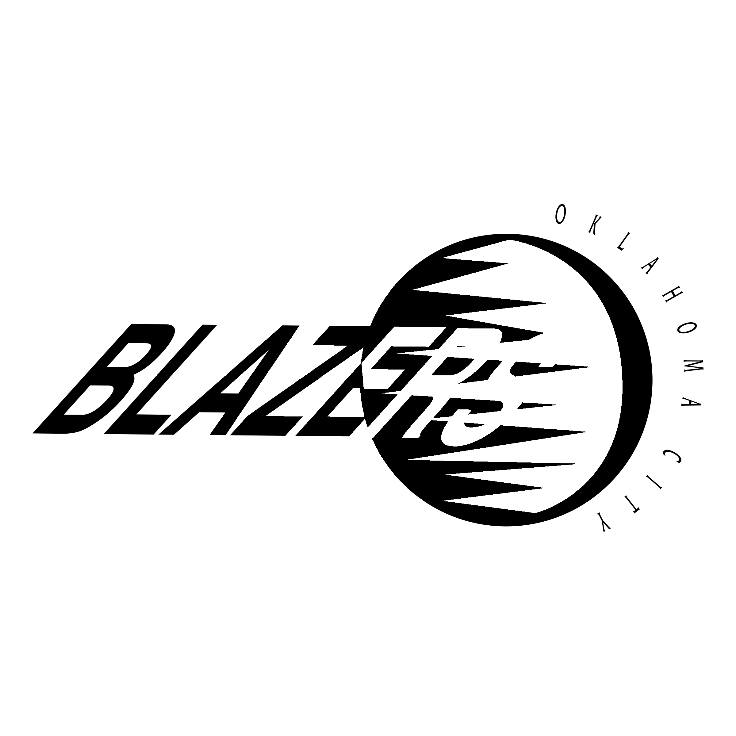 Oklahoma City Blazers Logo black and white
