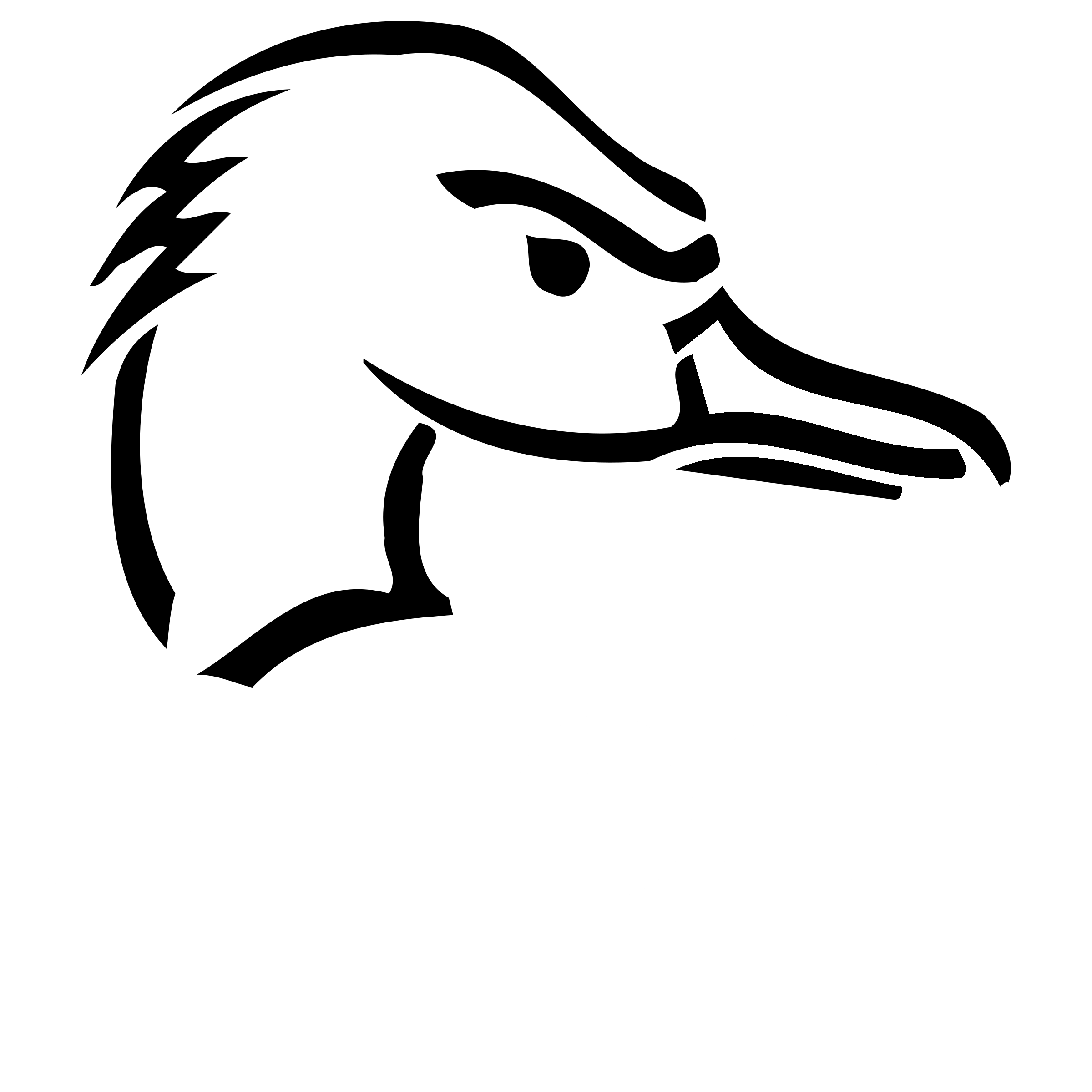 Oregon Ducks Logo black and white