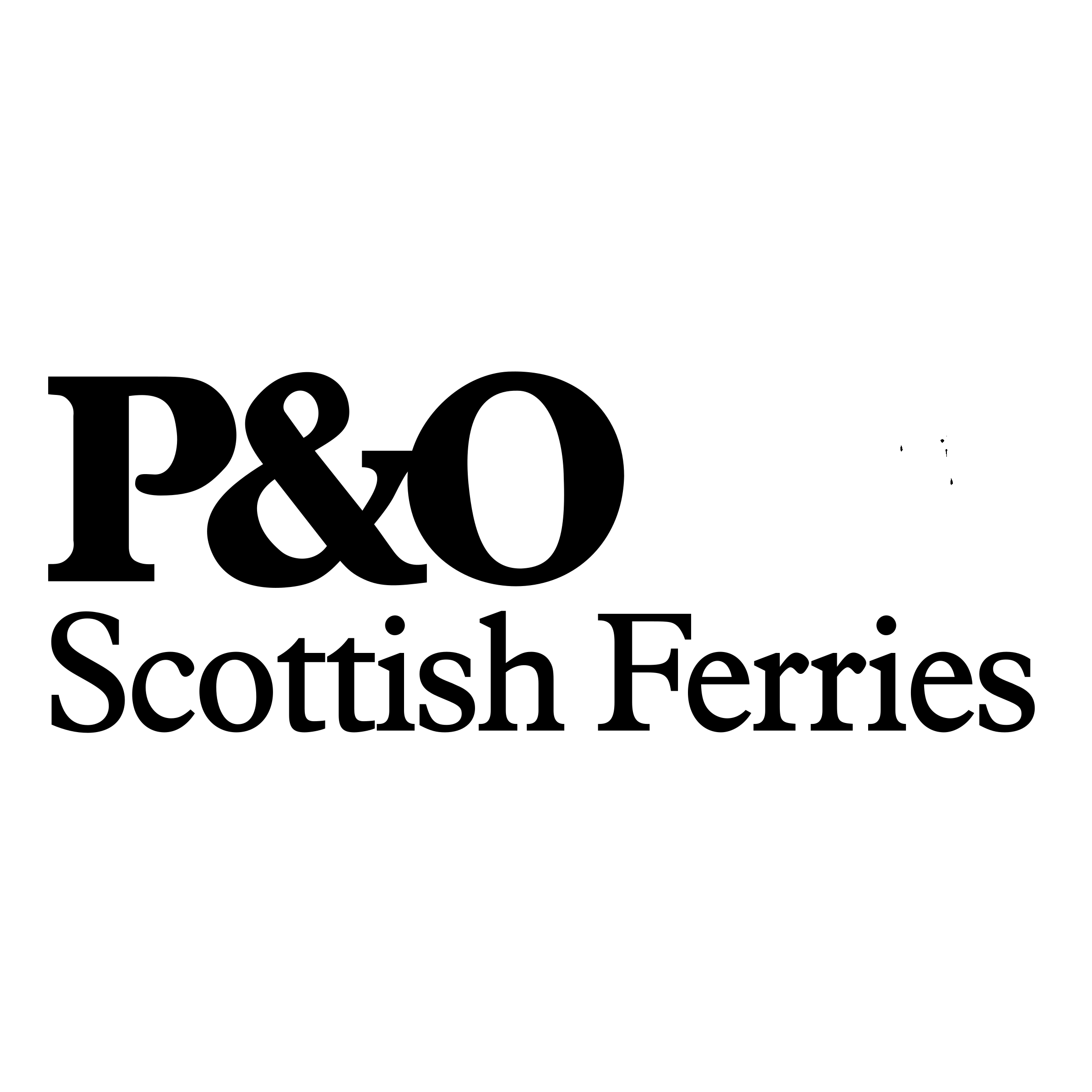 P&O Scottish Ferries Logo black and white