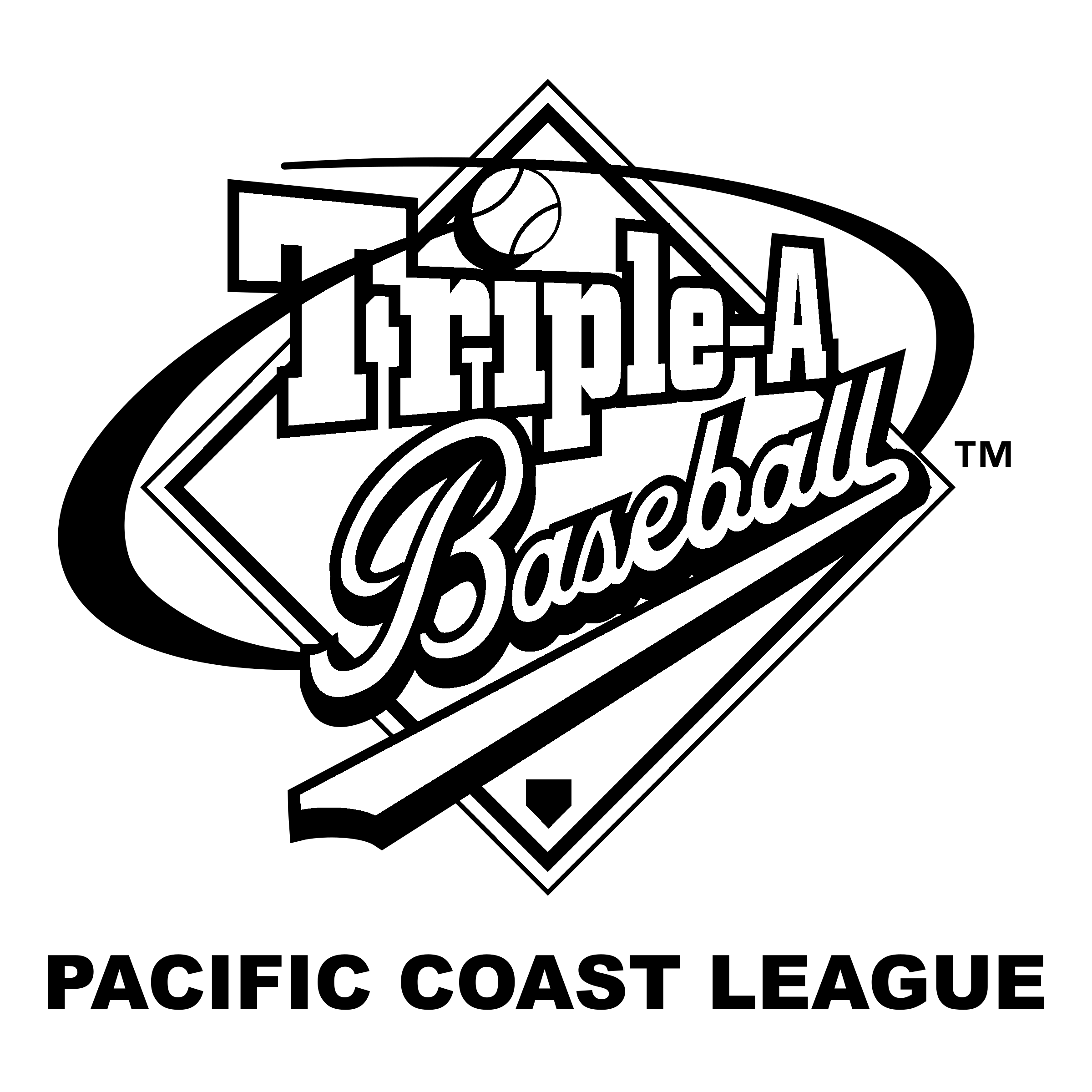 Pacific Coast League Logo black and white