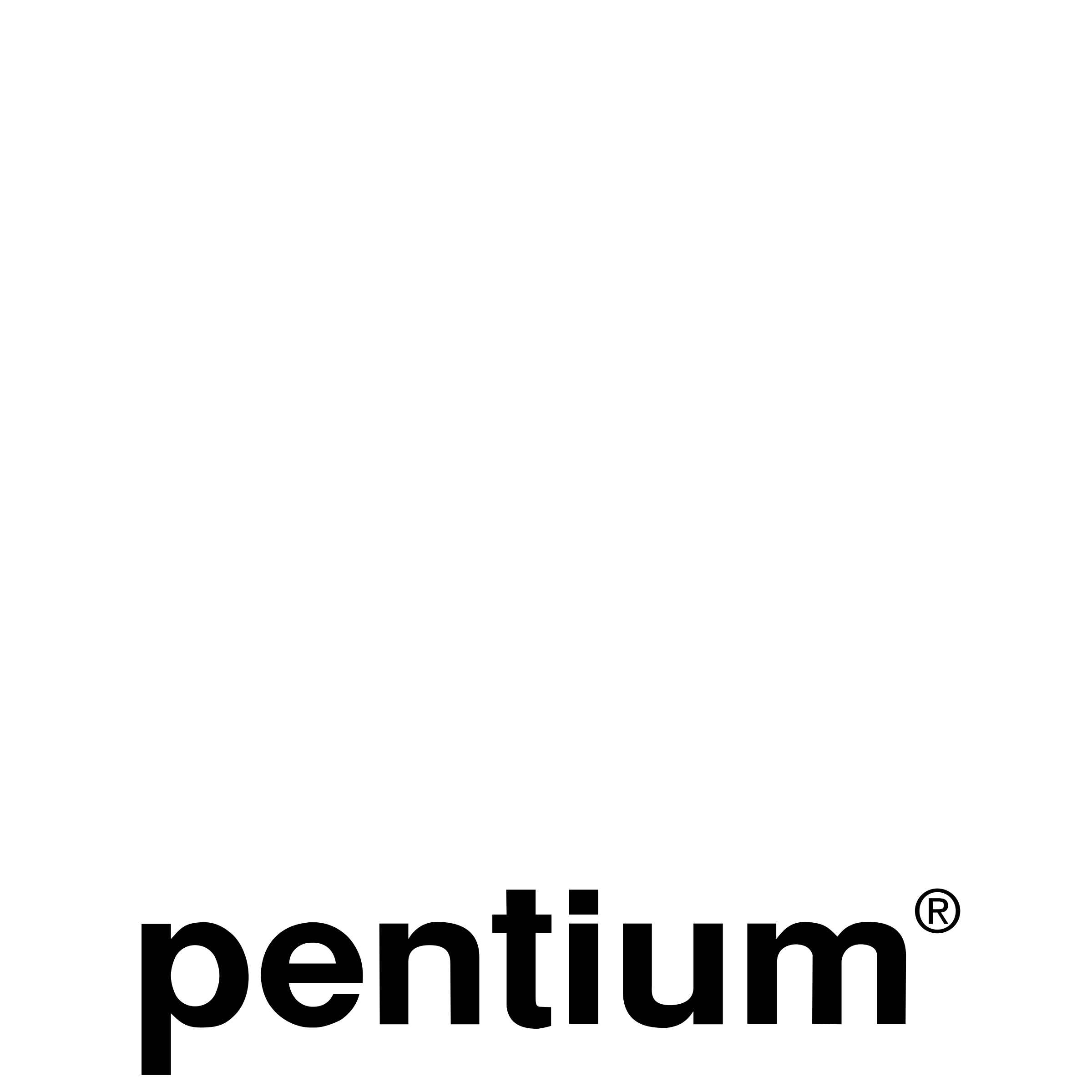 Pentium MMX Processor Logo black and white