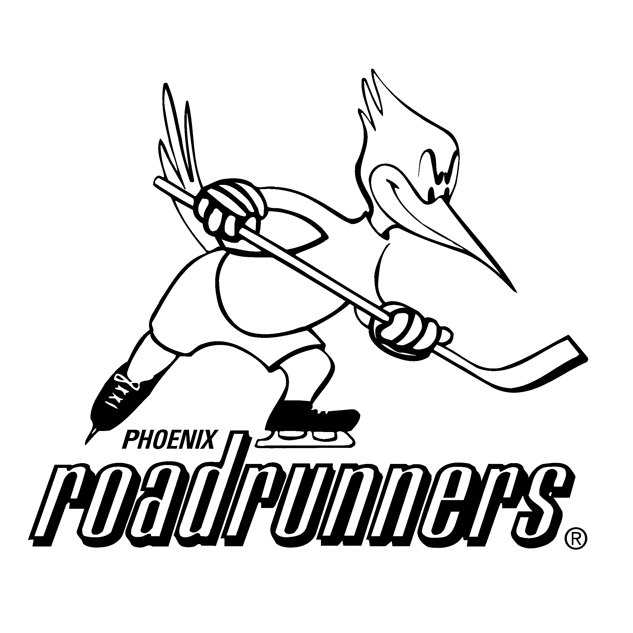 Phoenix Roadrunners Logo black and white
