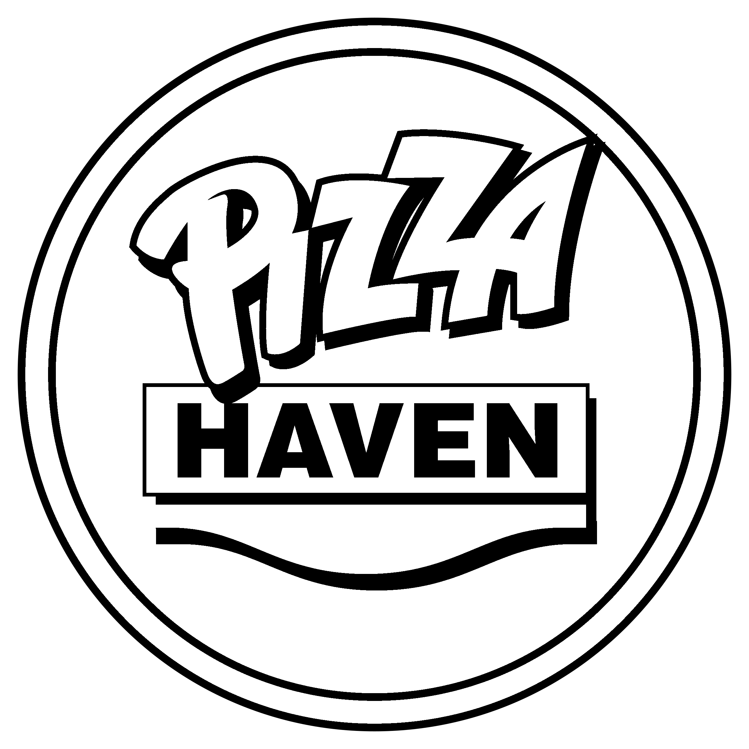 Pizza Haven Logo black and white