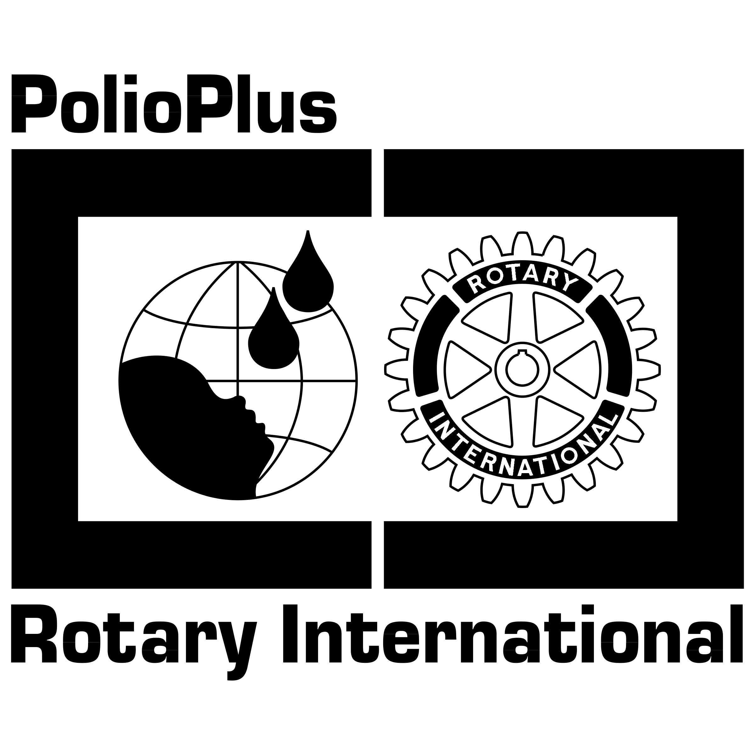 PolioPlus Logo black and white
