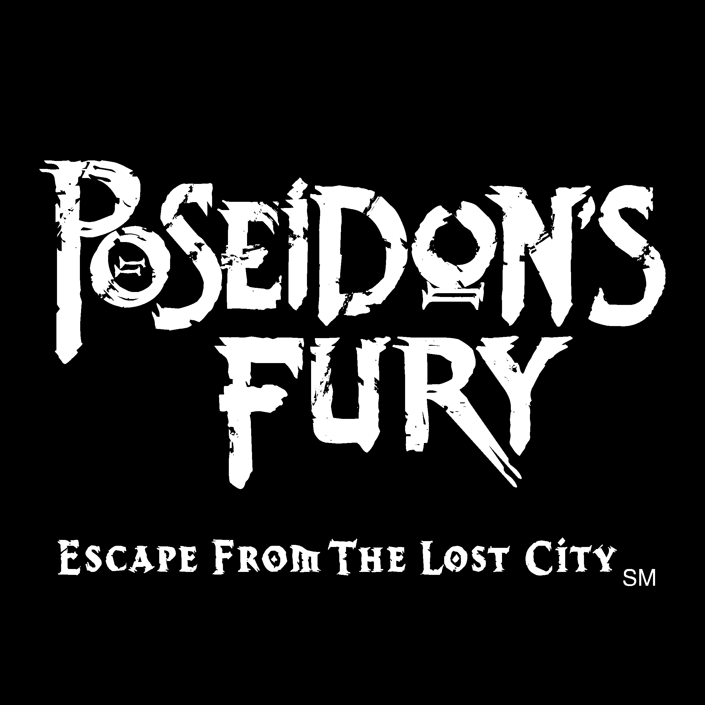 Poseidon's Fury Logo black and white