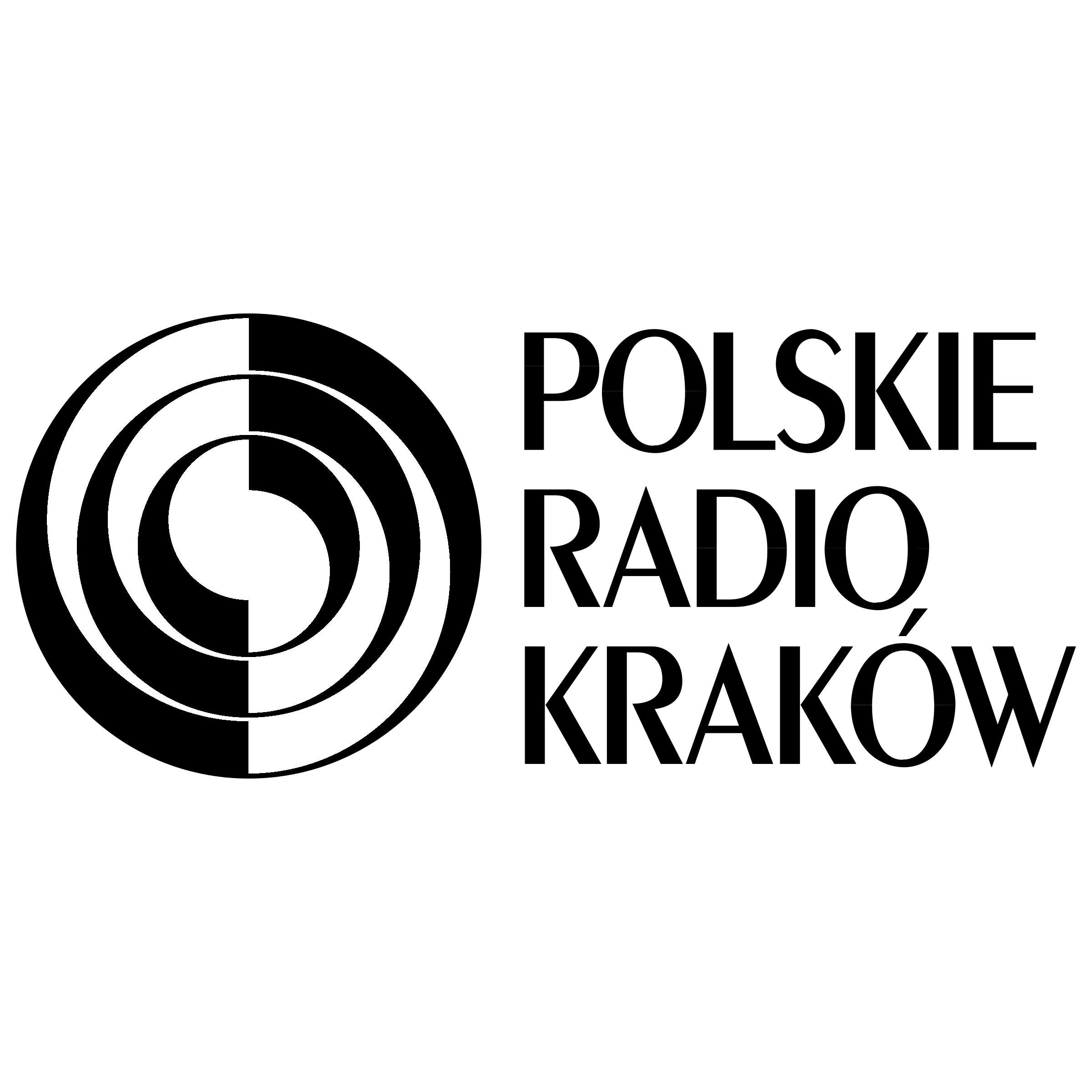 PRK Polskie Radio Krakow Logo black and white