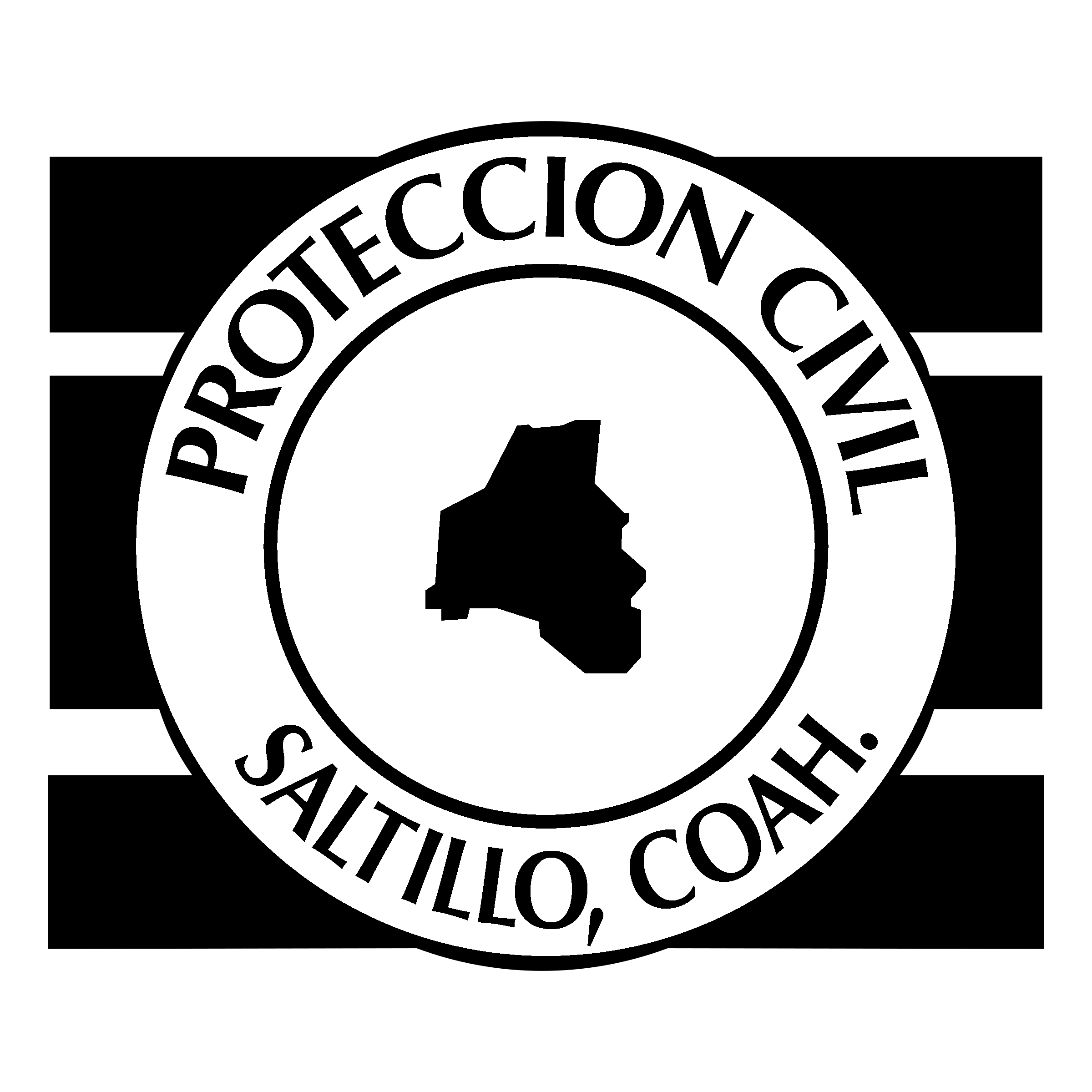 Proteccion Civil Saltillo Logo black and white