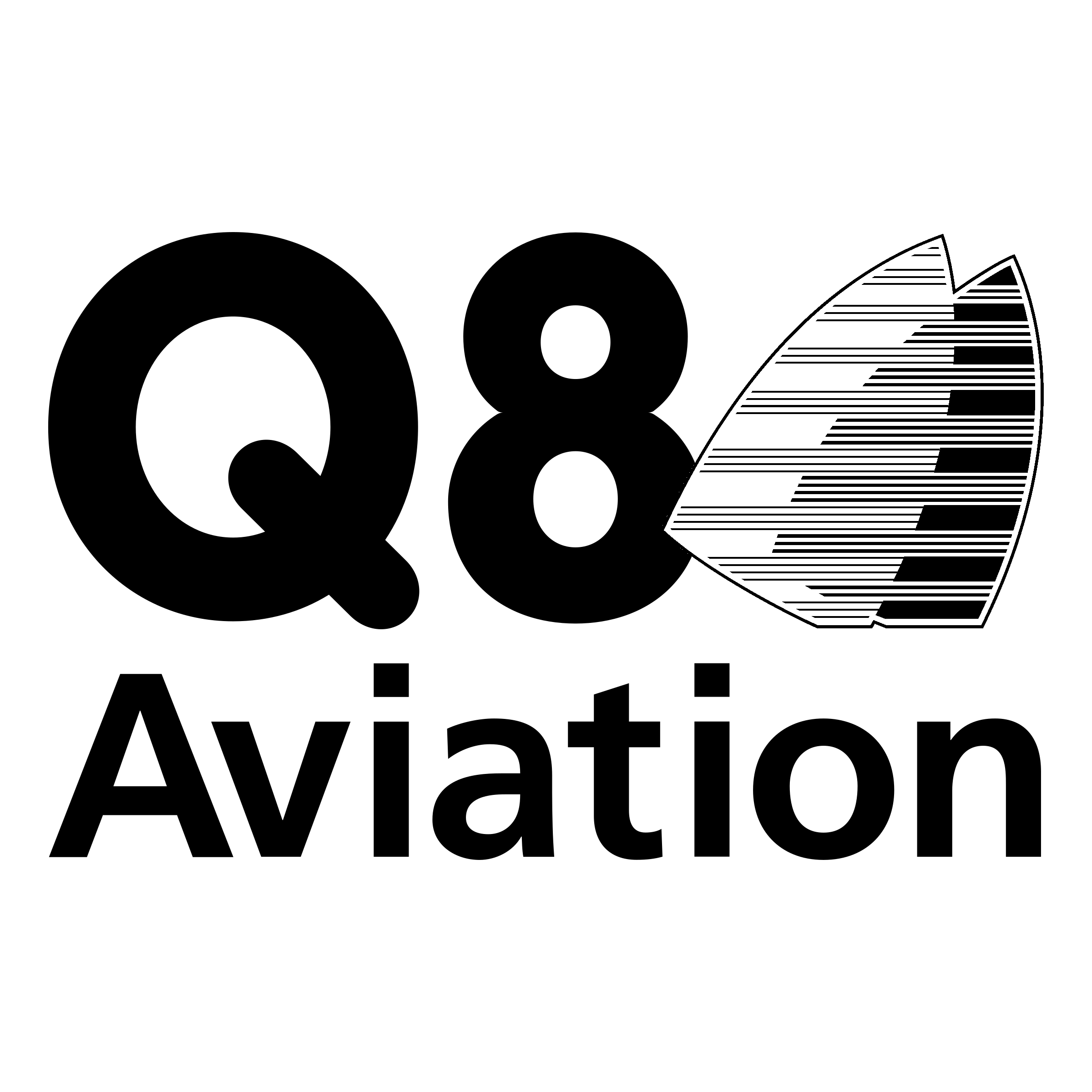 Q8 Aviation Logo black and white