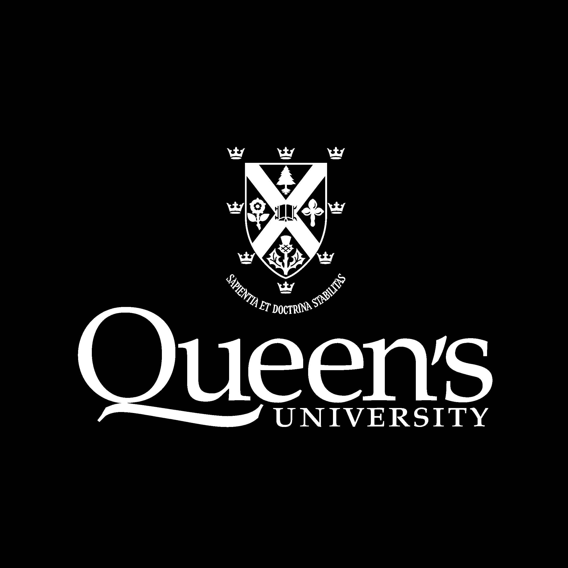 Queen's University Logo black and white