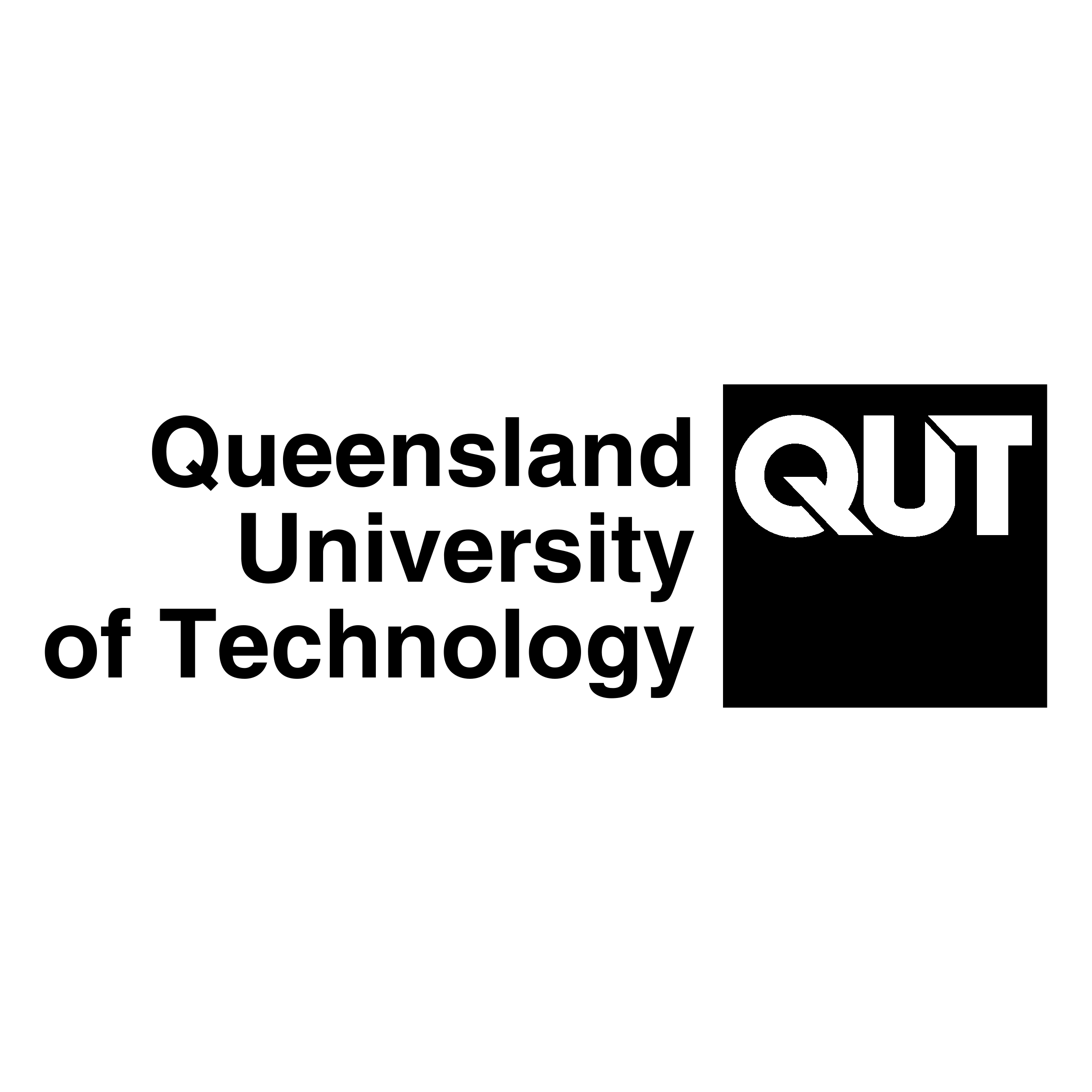 QUT Logo black and white